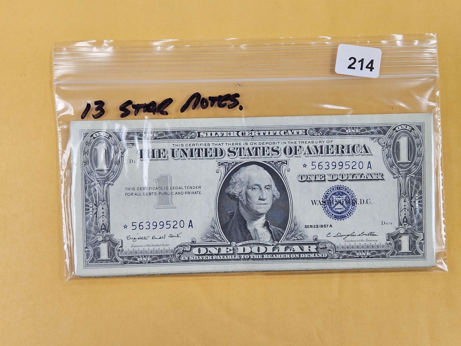 Thirteen One Dollar STAR REPLACEMENT silver certificates (1 of 2)