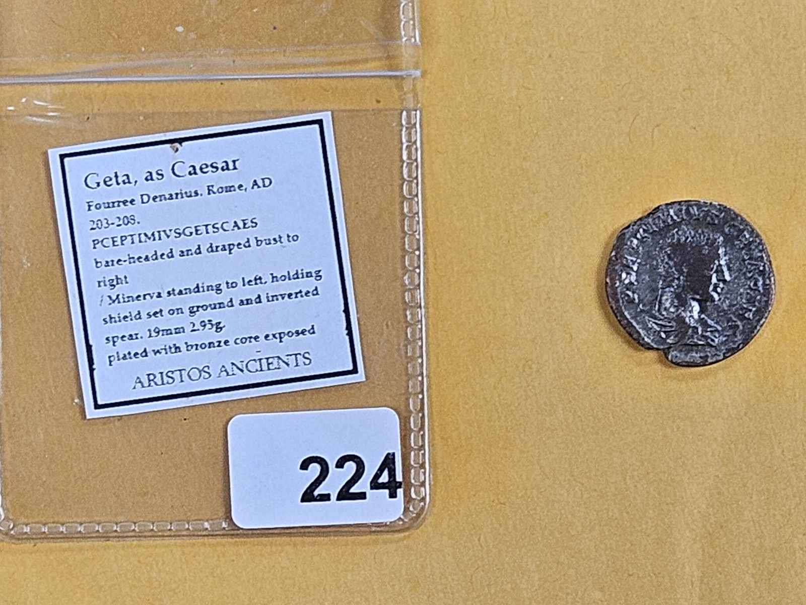 ANCIENT! Geta, as Caesar, silver denarius - 2