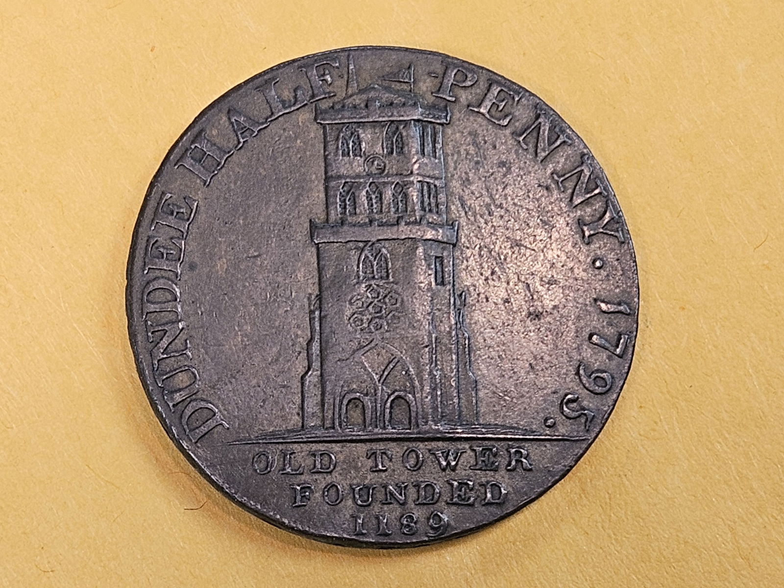 CONDER! About Uncirculated 1795 Half-penny Copper Conder Token (1 of 6)