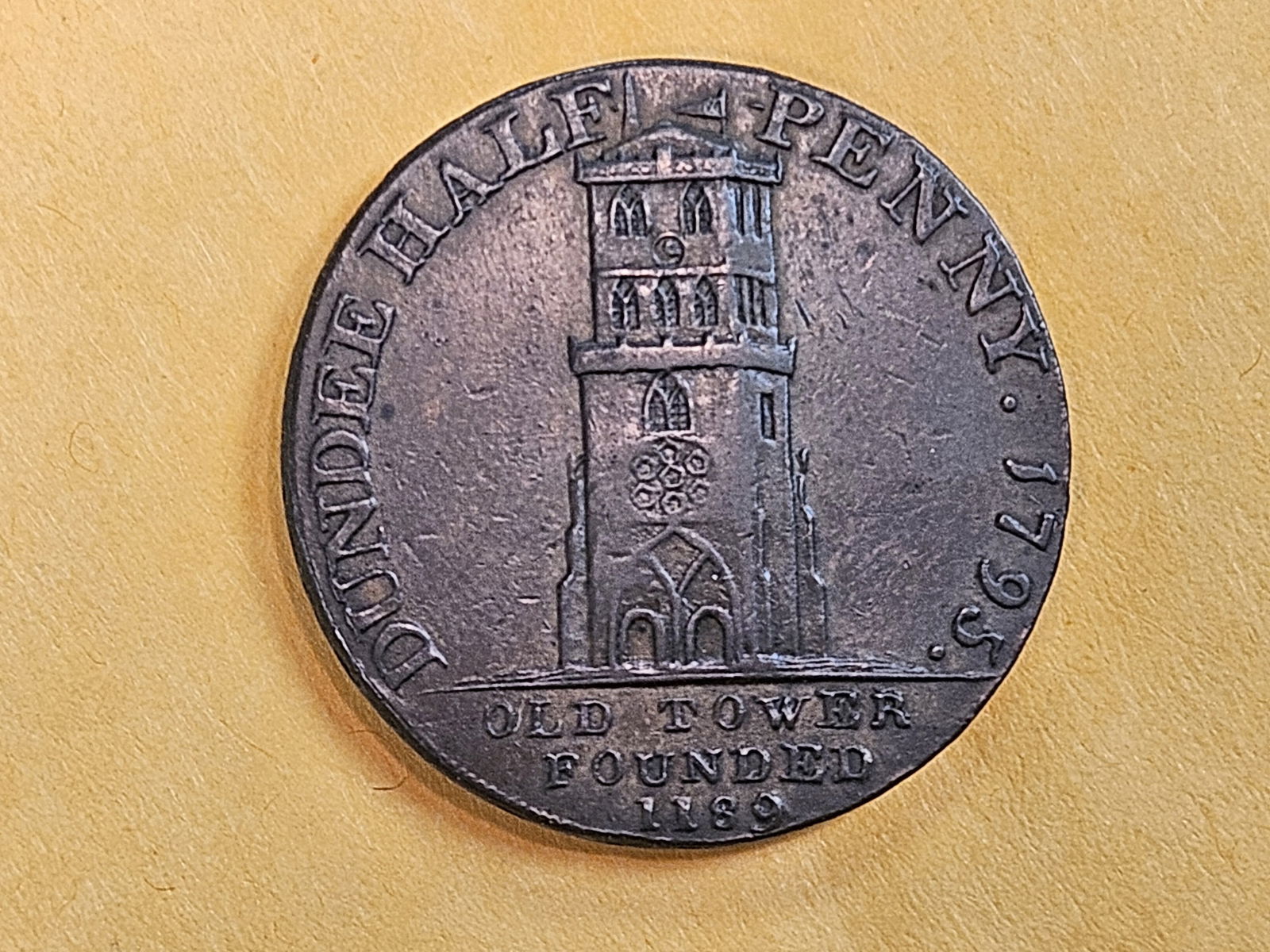 CONDER! About Uncirculated 1795 Half-penny Copper Conder Token - 4