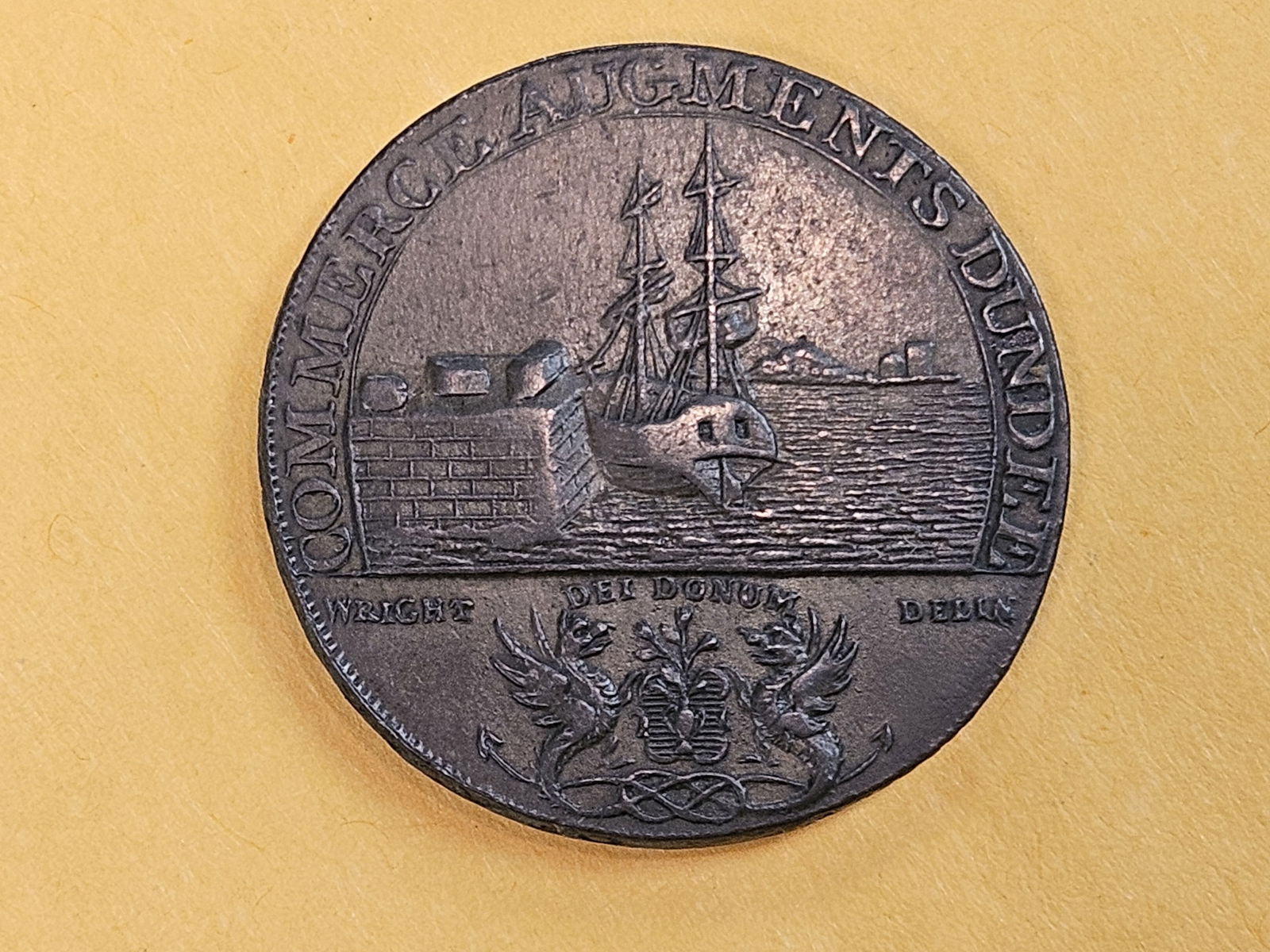 CONDER! About Uncirculated 1795 Half-penny Copper Conder Token - 6