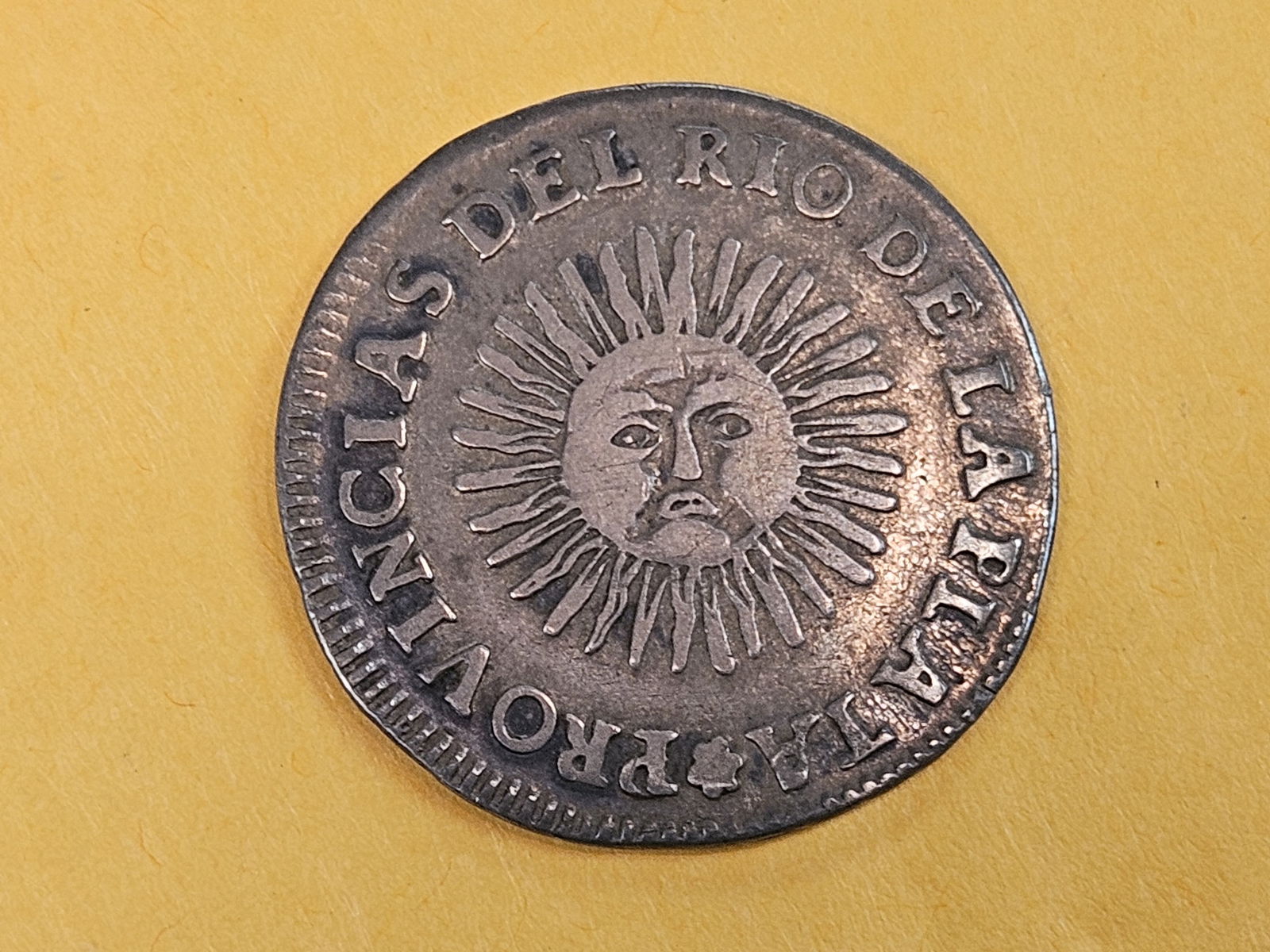 * KEY * 1826 Argentina 2 sols in Choice Extra Fine: La Rioja. KM 18 