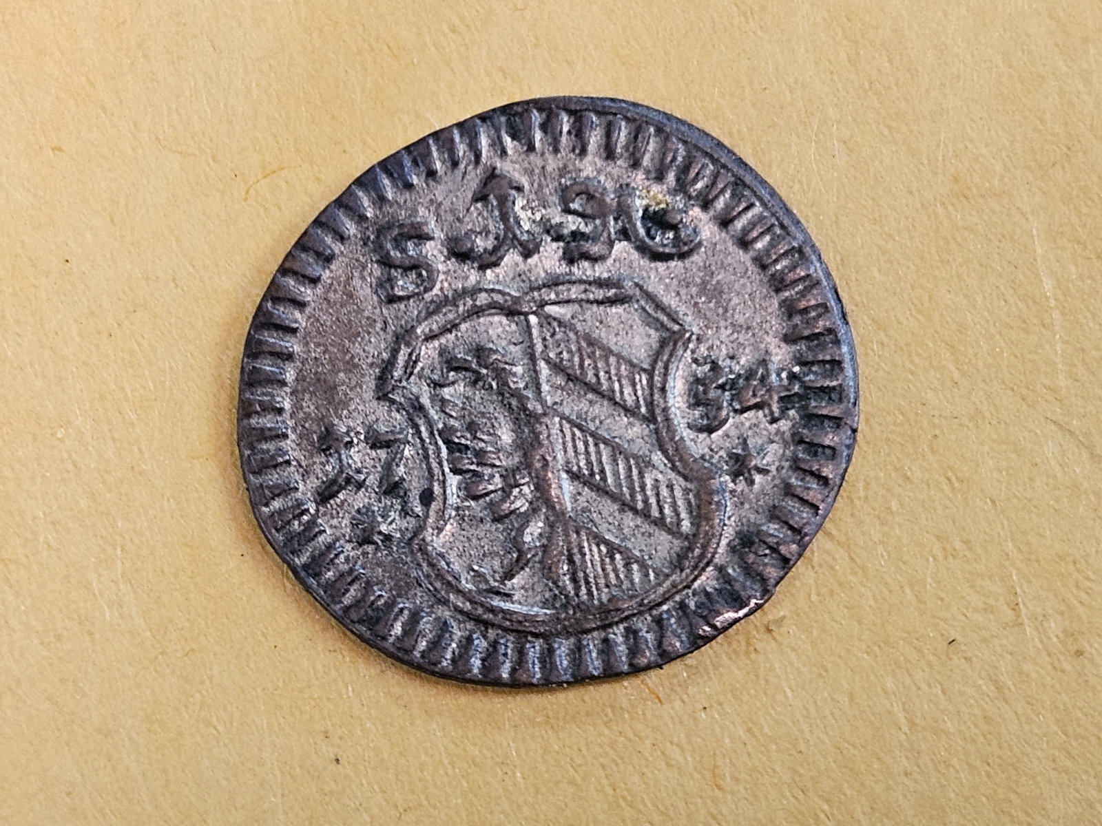Uncirculated 1754 Nuremburg Germany silver 1 pfenning (1 of 5)