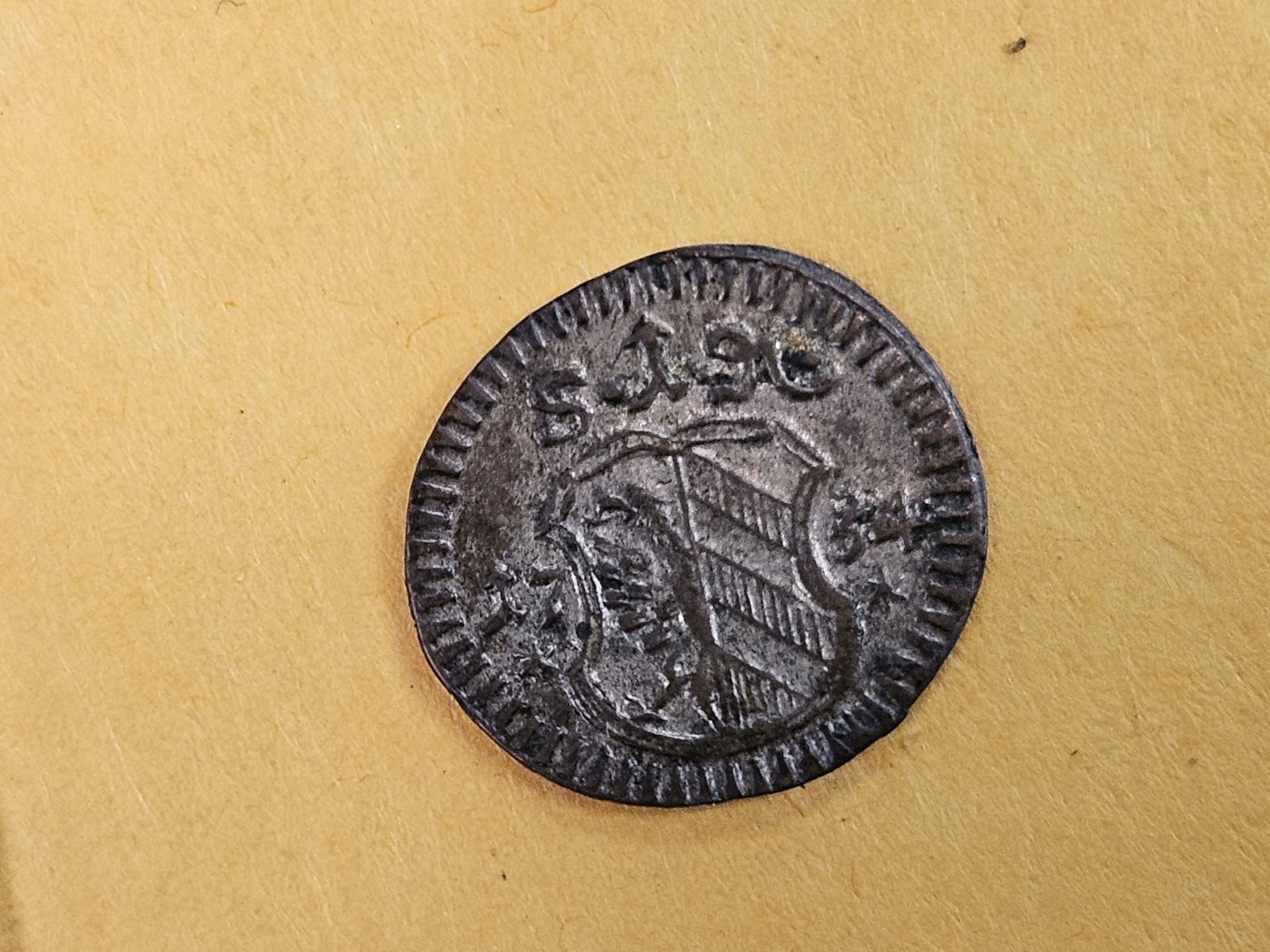 Uncirculated 1754 Nuremburg Germany silver 1 pfenning - 3