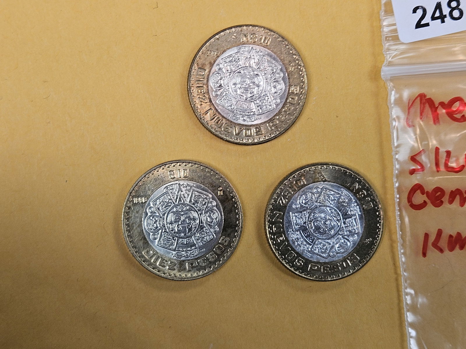 Three Brilliant Mexico Silver-Center ten new pesos - 3