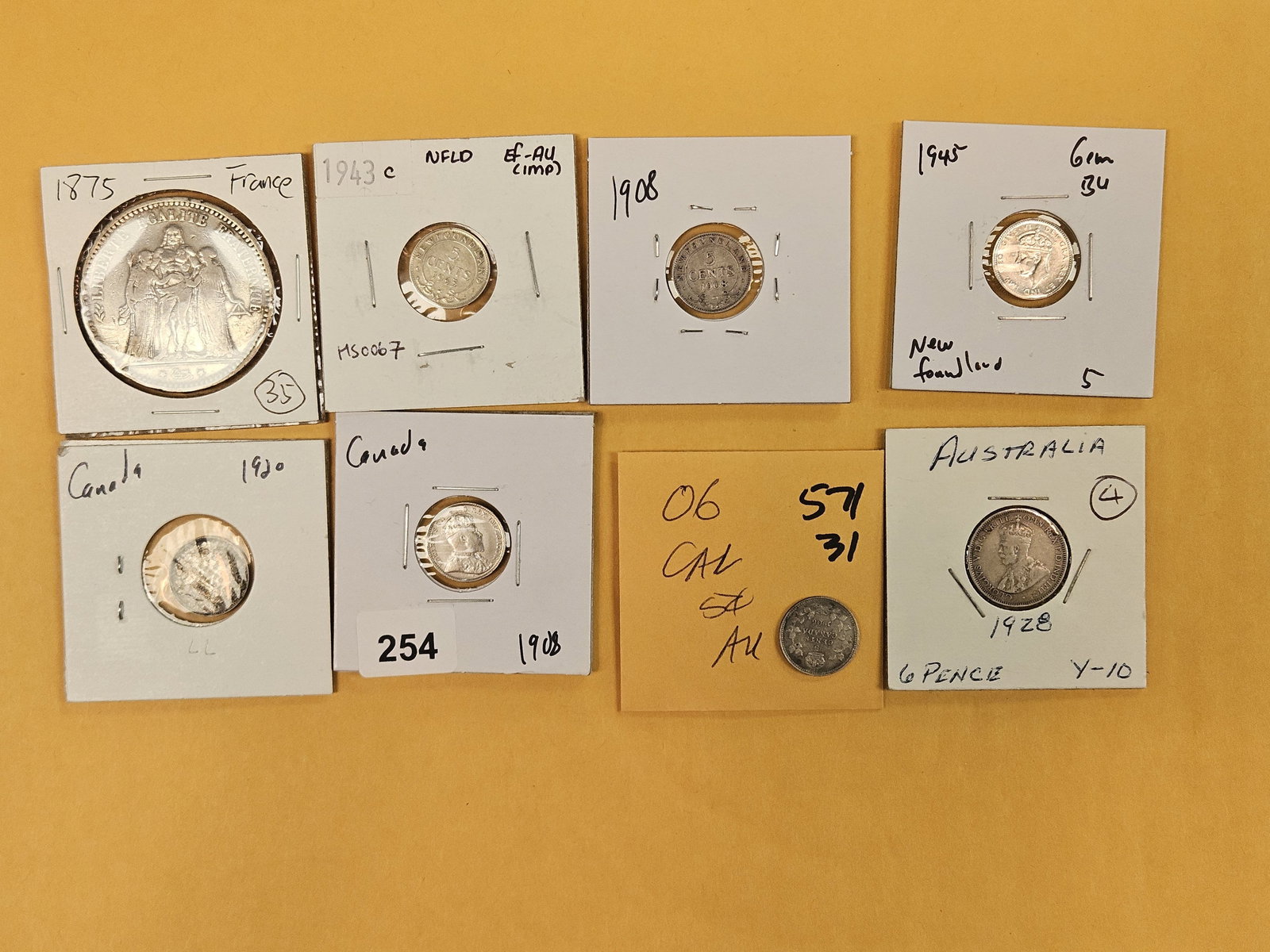Eight mixed silver World coins (1 of 14)