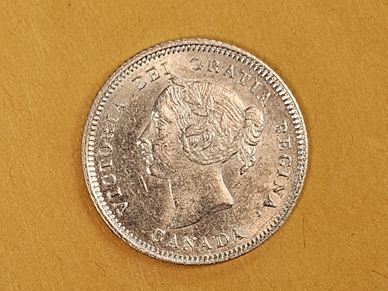 Choice Brilliant Uncirculated 1881-H Canada 5 cents (1 of 10)