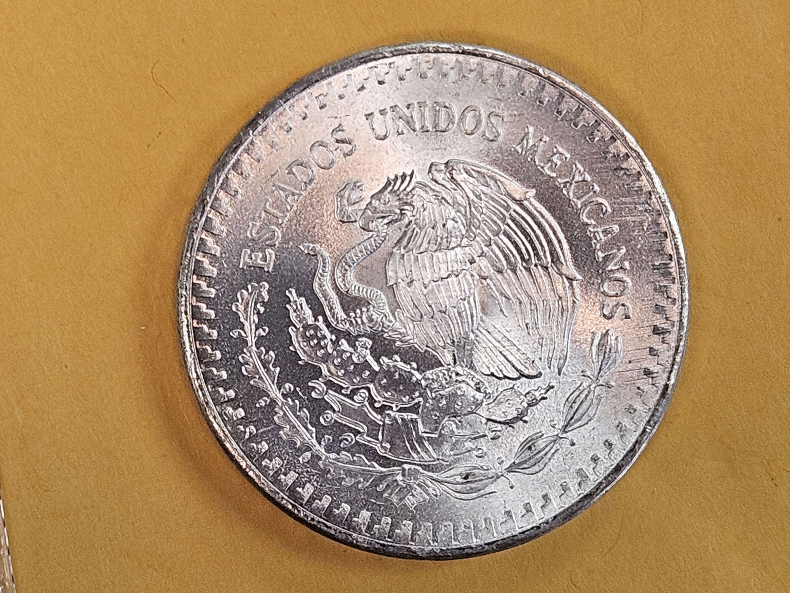 GEM Brilliant Uncirculated 1983 Mexico Silver Onza - 4