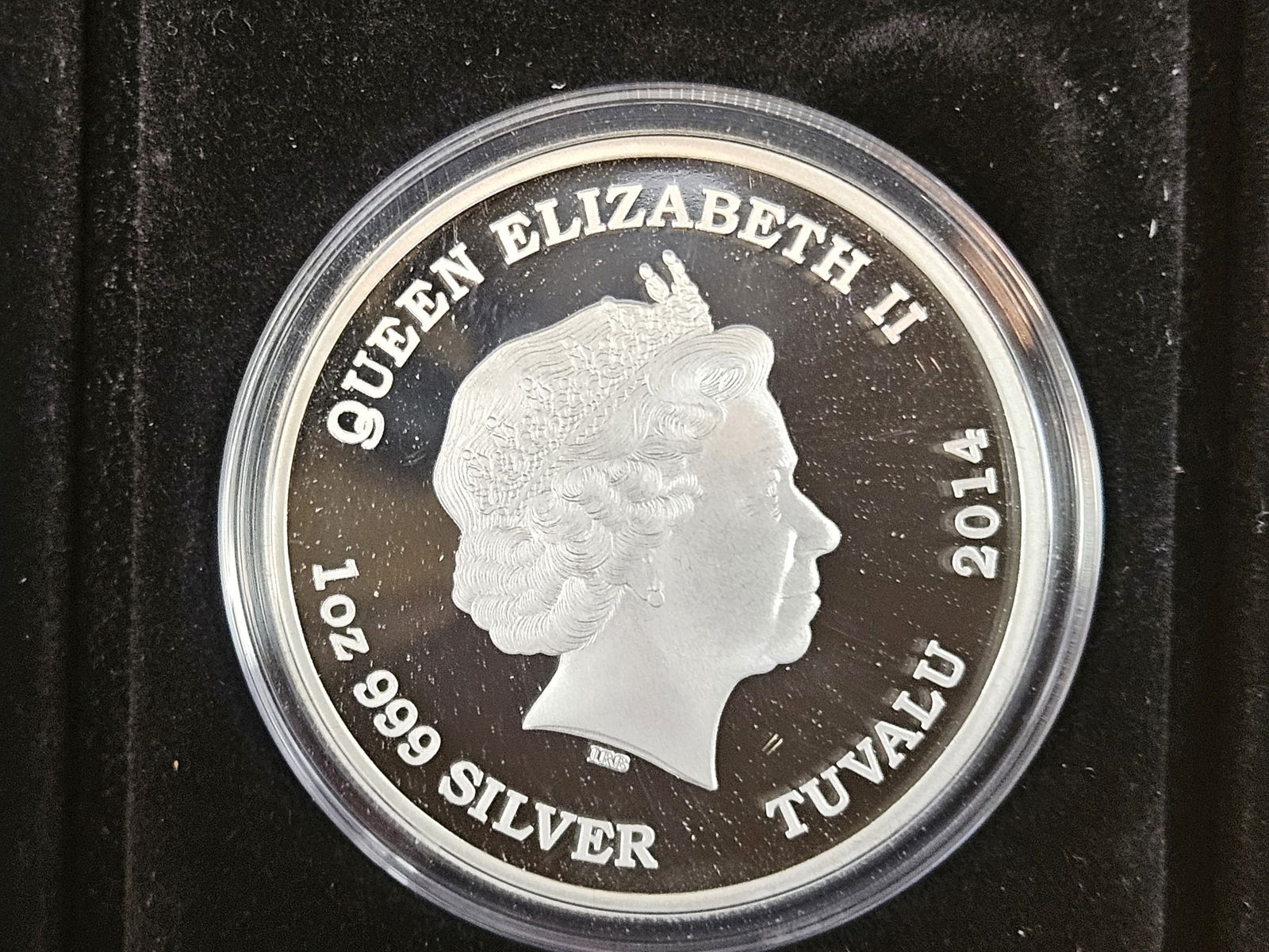 GEM proof Deep Cameo 2014 Tuvalu silver Dollar - 3