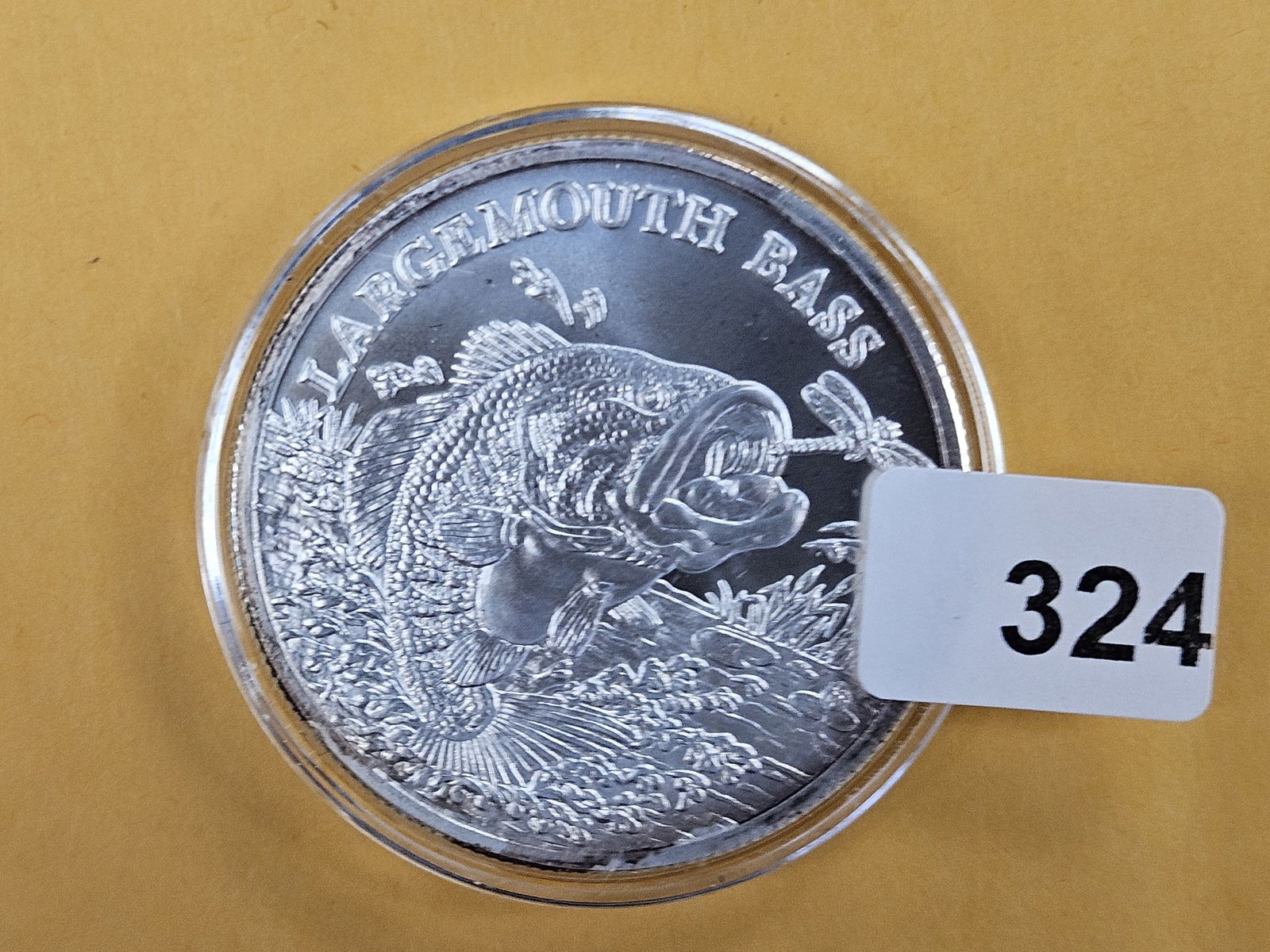 One Troy ounce .999 fine silver art round: Largemouth Bass 