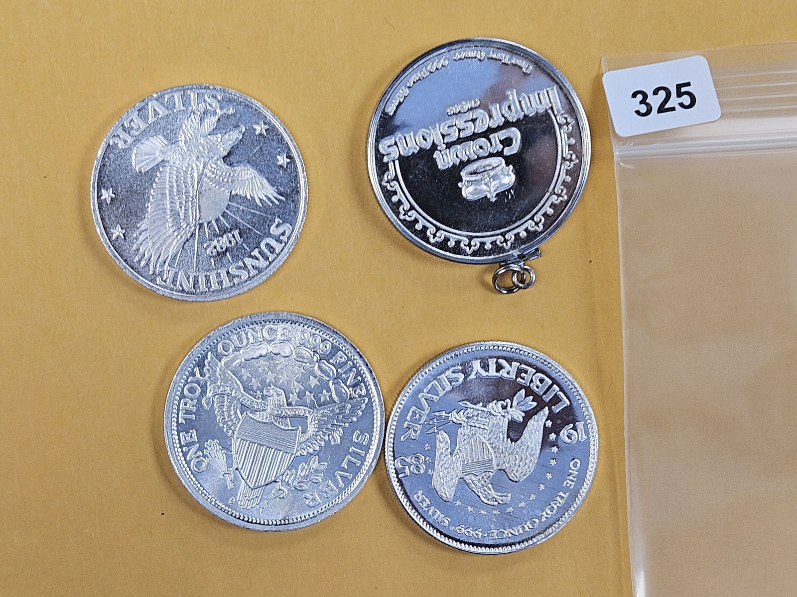 Four 1-troy ounce .999 fine silver art rounds - 2