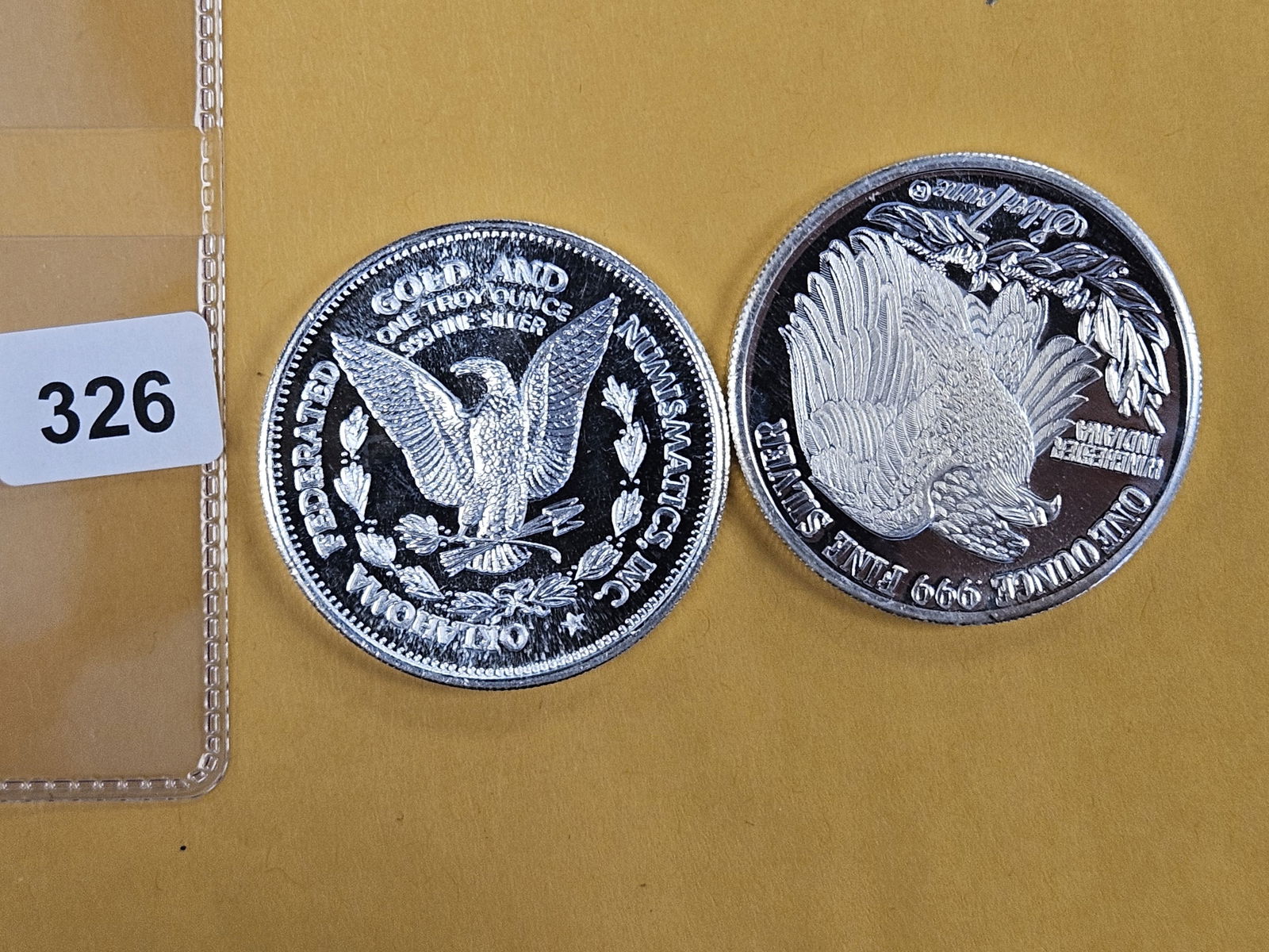 Two 1-troy ounce .999 fine silver art rounds - 2