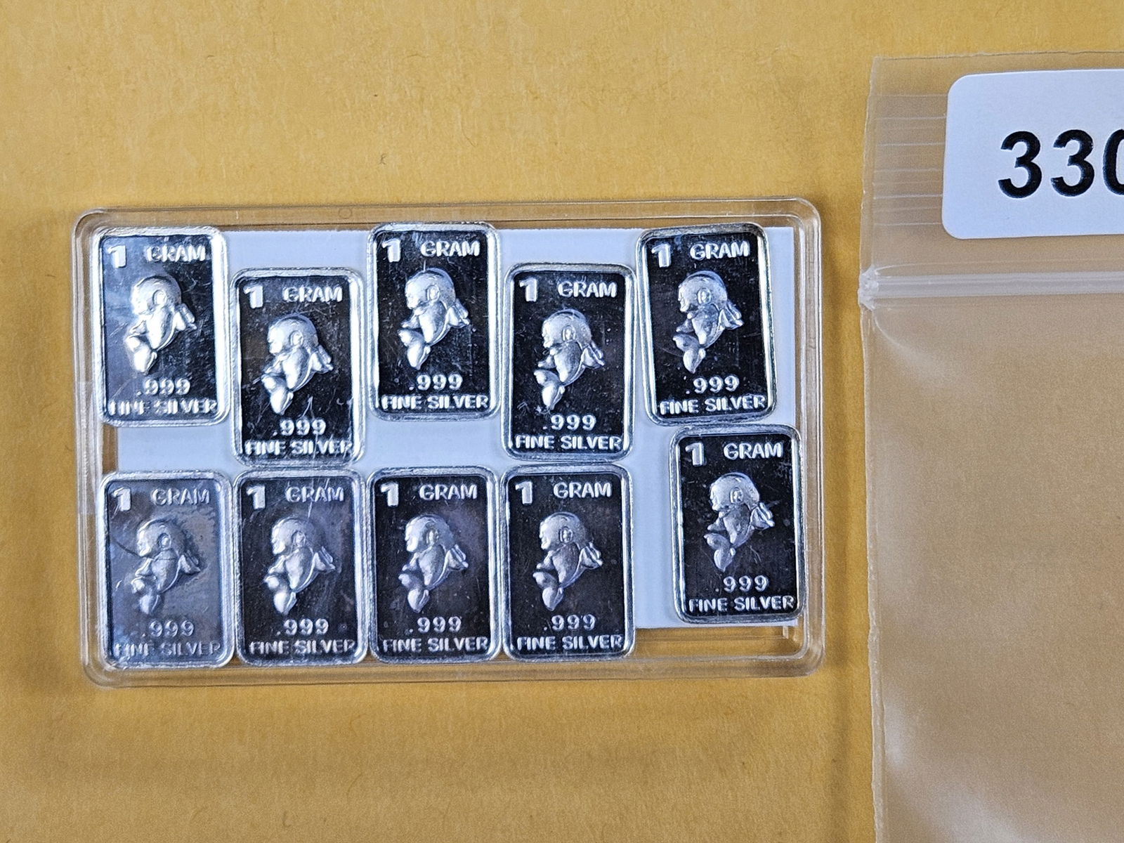 TWENTY 1-gram .999 fine silver pieces: Fractional 