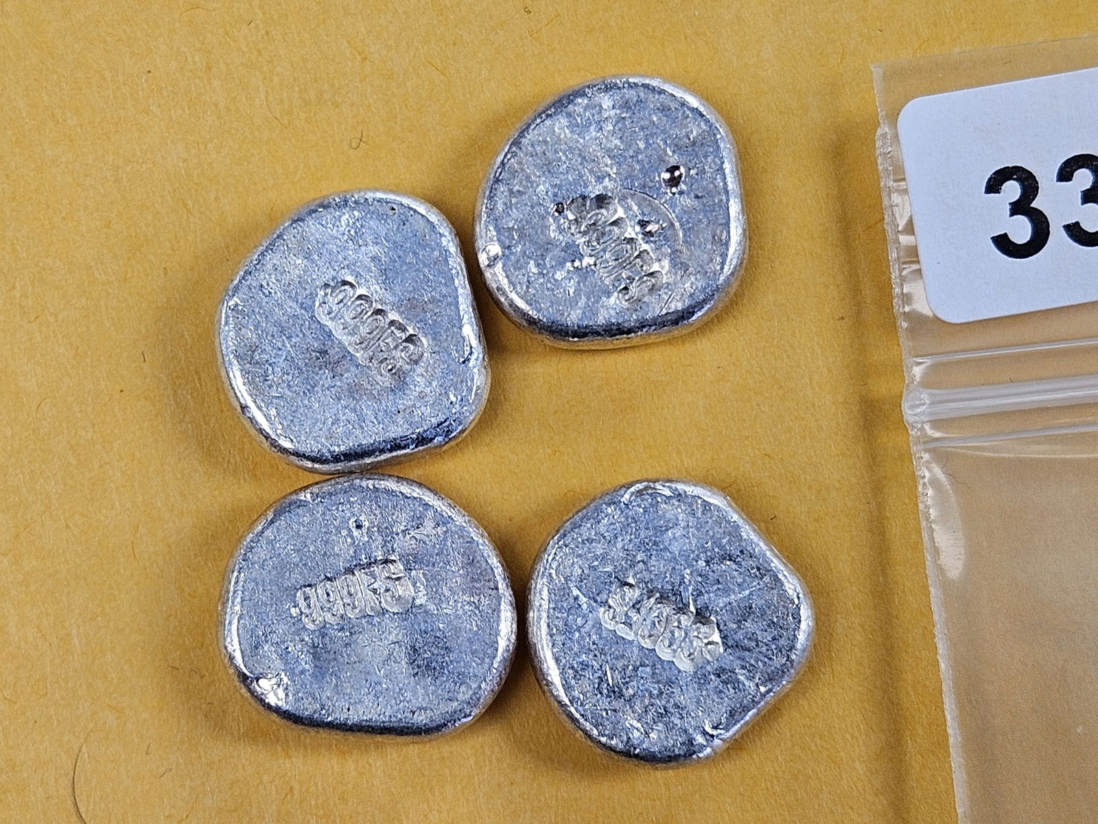 FOUR 1-Quarter Troy ounce .999 fine silver poured rounds - 3