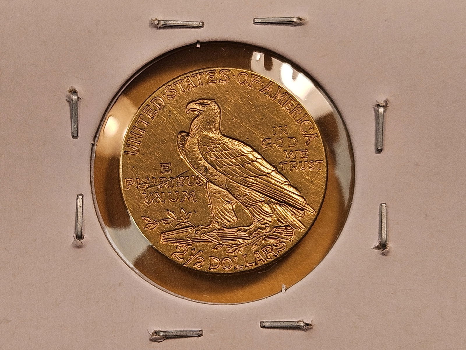 GOLD! Bright About Uncirculated 1915 Indian Head $2.5 Dollar Gold - 4