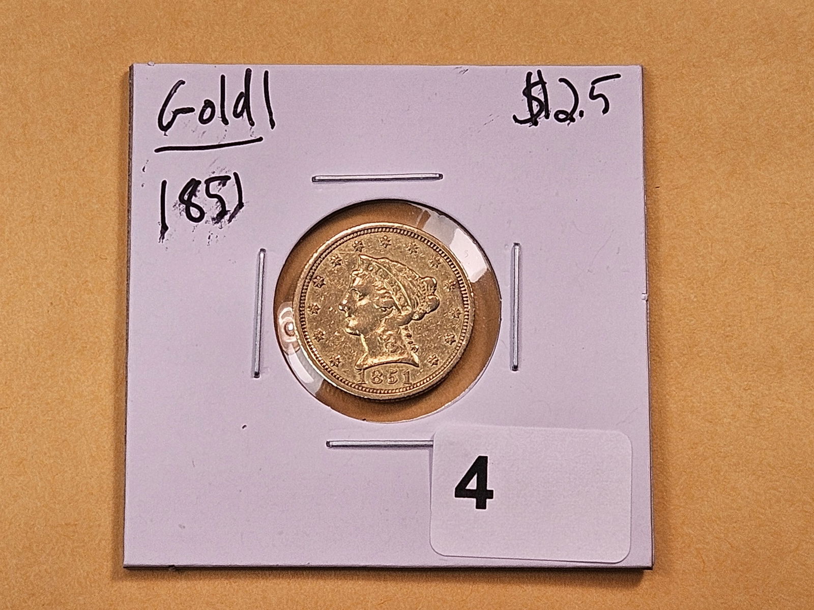 GOLD! Better Date 1851 Liberty Head $2.5 Dollar Gold - 2