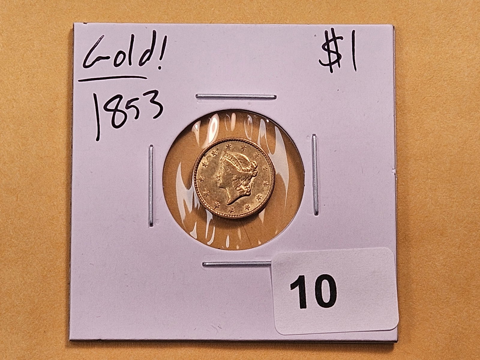 GOLD! Bright 1853 $1 Dollar Gold - 2