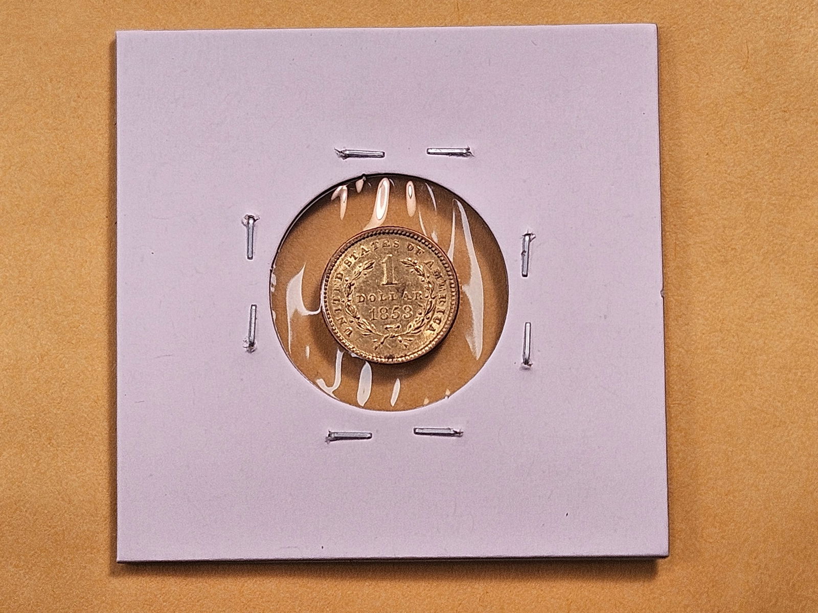 GOLD! Bright 1853 $1 Dollar Gold - 3