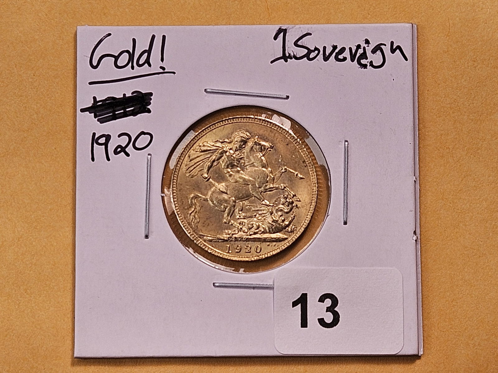 GOLD! Brilliant Uncirculated 1920 British Gold Sovereign - 2