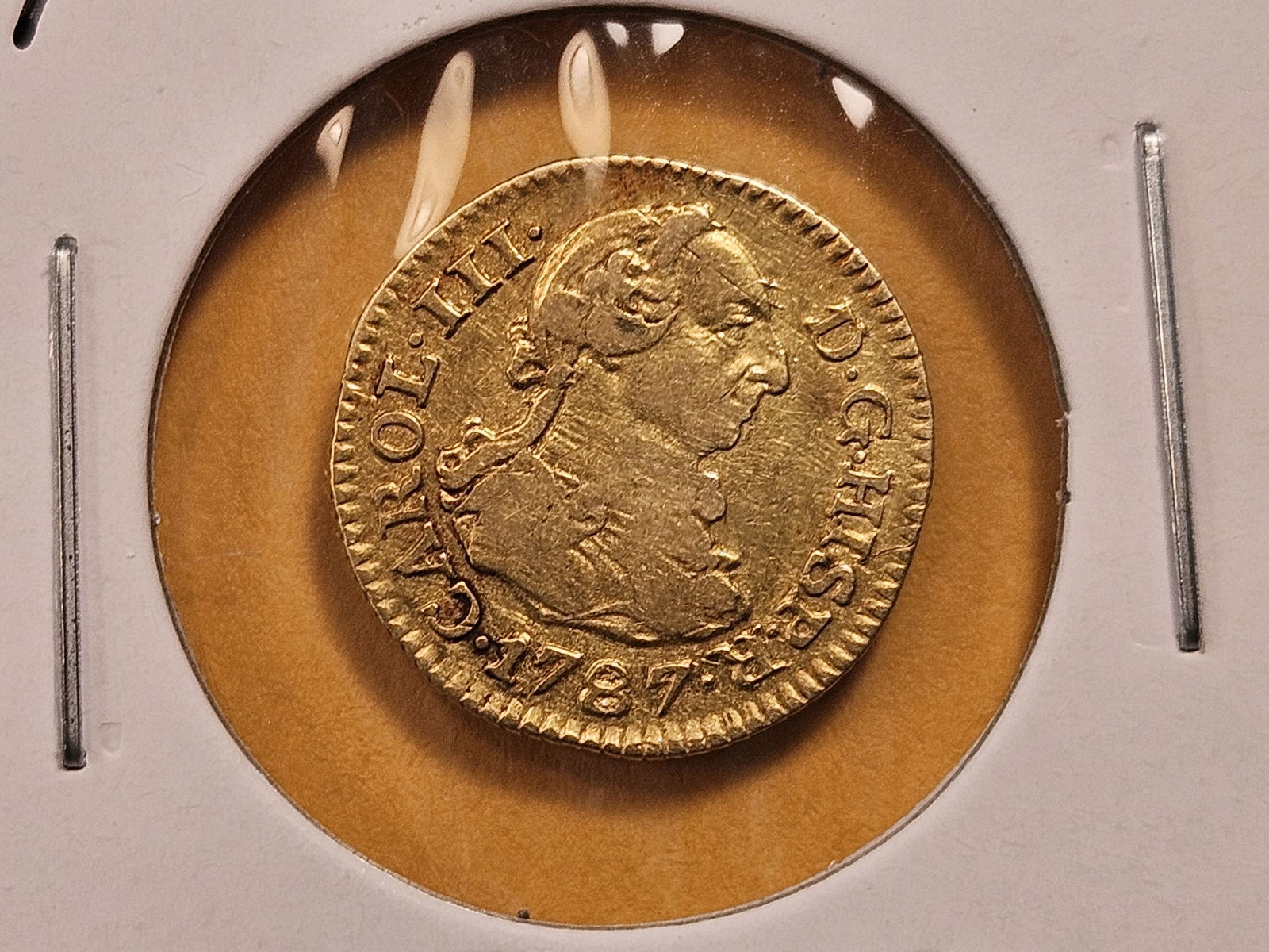 GOLD! Bright 1787 Spain Gold Half Escudo (1 of 4)