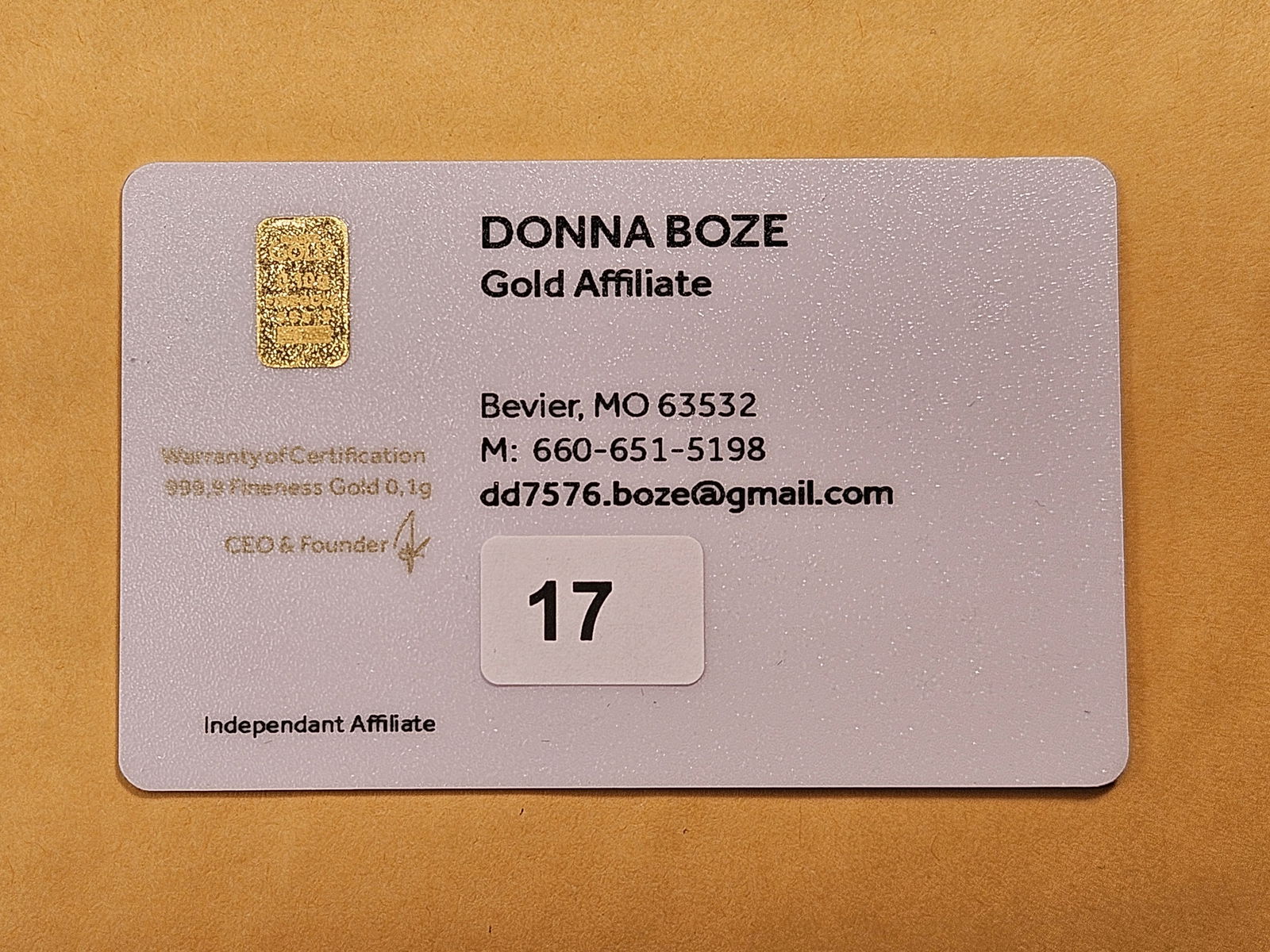 GOLD! KaratBar 0.1 Gram .999 Fine Mini Gold Bar - 2