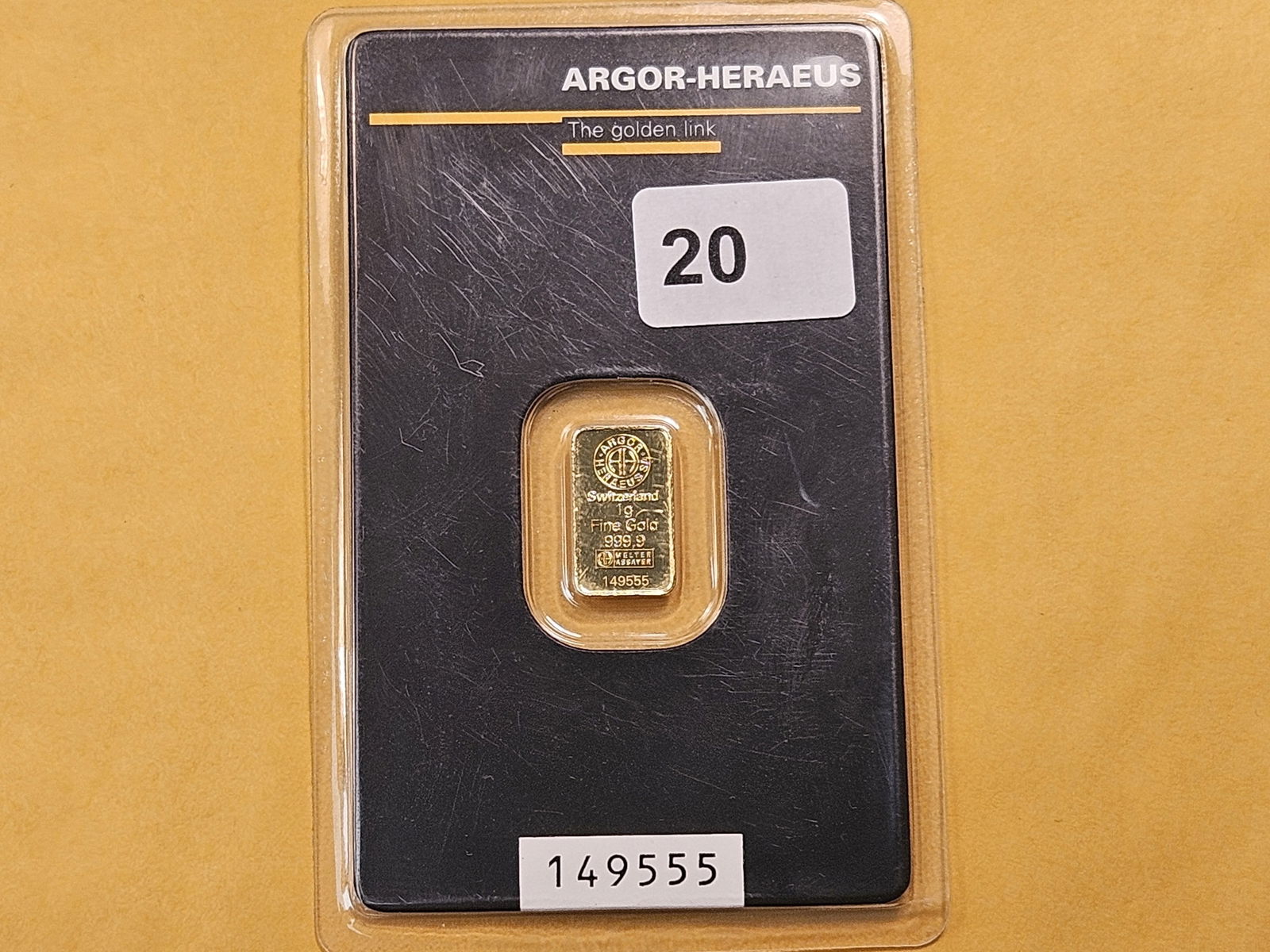GOLD! Switzerland 1 Gram 999.9 Fine Mini Gold Bar - 2