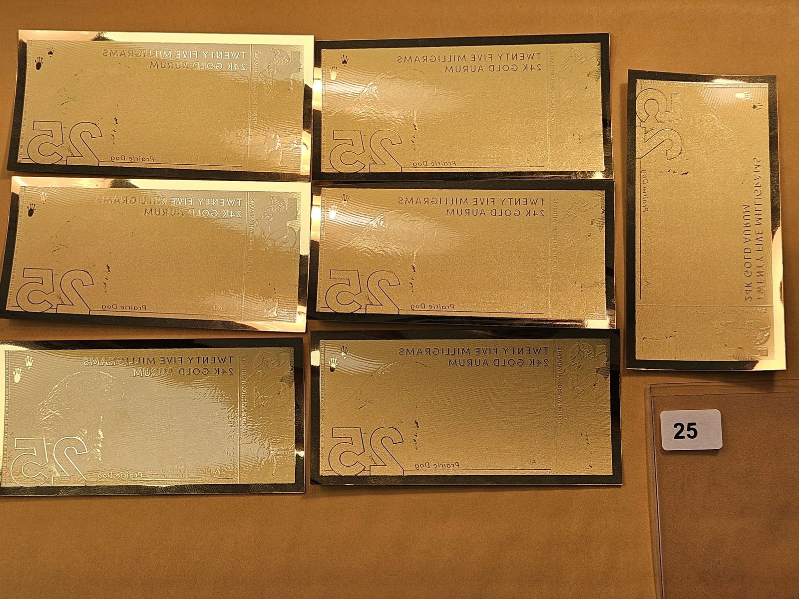 Seven 24 Karat Gold Prairie Dog Notes - 3