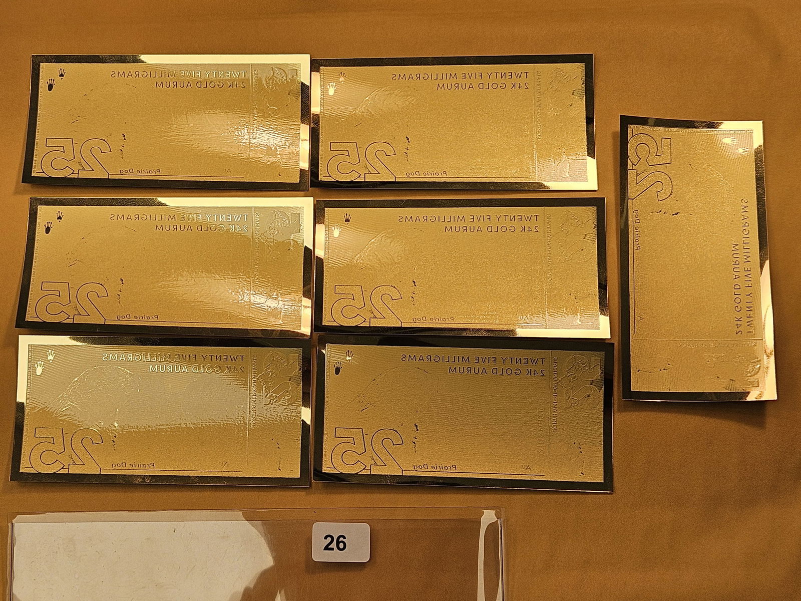 Seven 24 Karat Gold Prairie Dog Notes - 3