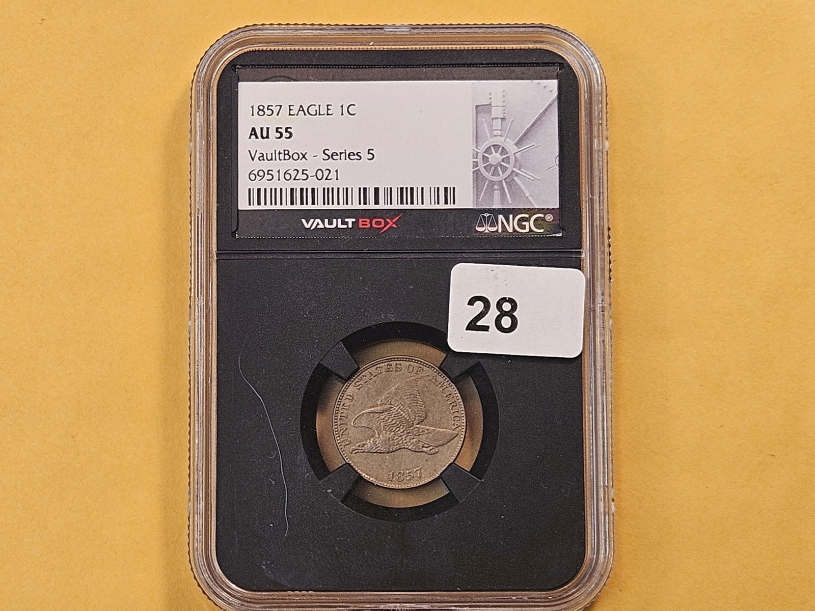 NGC 1857 Flying Eagle Cent in About Uncirculated 55 - 2