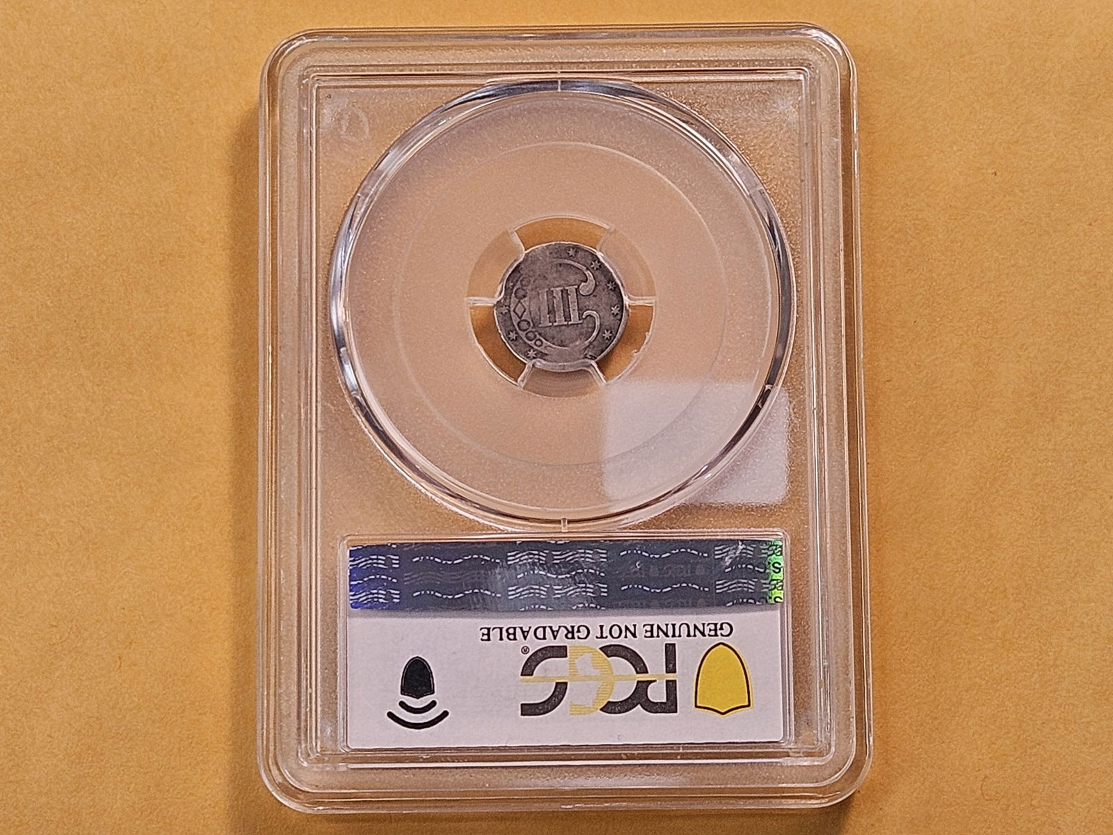 PCGS 1853 Three Cent Silver in Genuine Bent-Good -details - 3