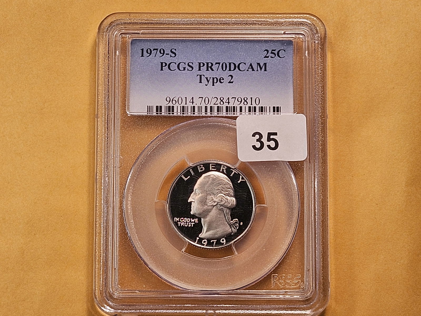 VARIETY! PERFECT! PCGS 1979-S Washington Silver Quarter in Proof 70 Deep Cameo - 2