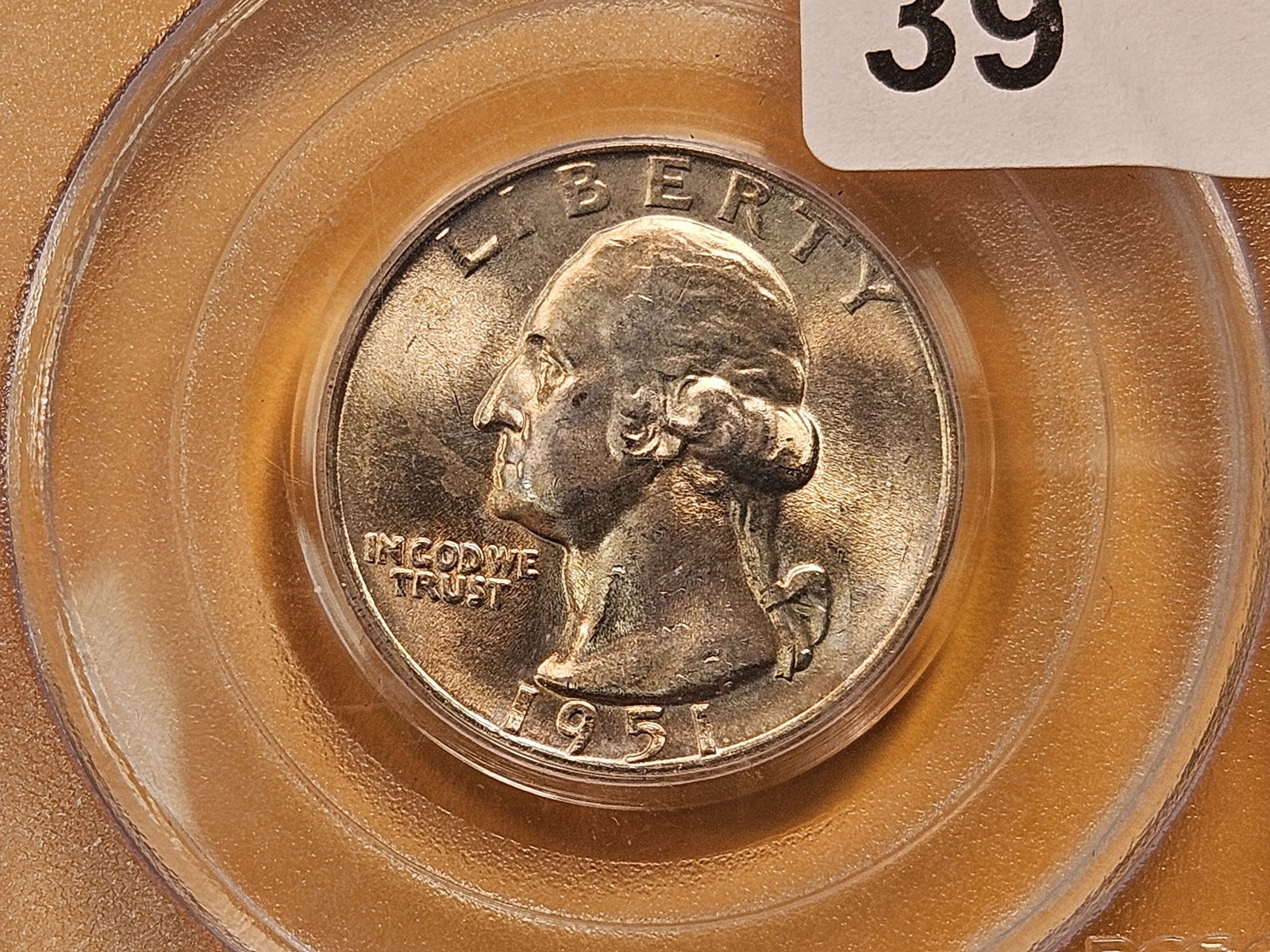 PCGS 1951-D Washington Silver Quarter in Mint State 65 (1 of 4)