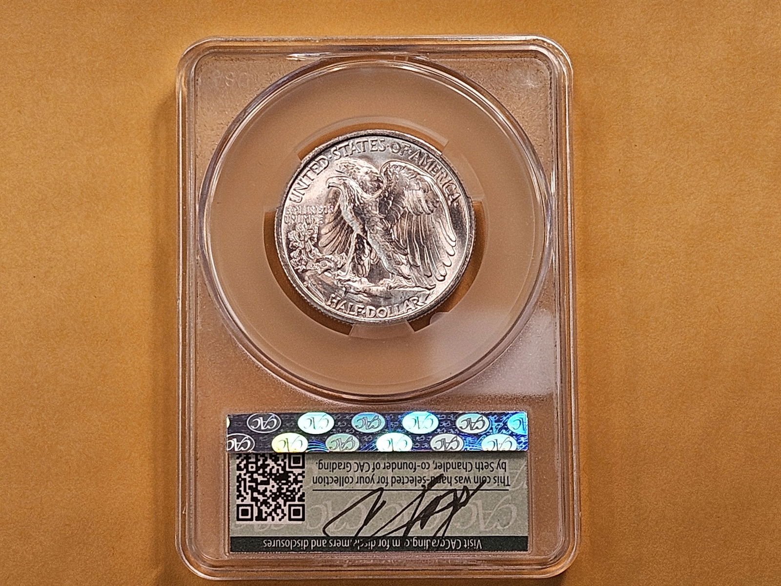 CAC 1946-S Walking Liberty Silver Half Dollar in Mint State 65 - 3