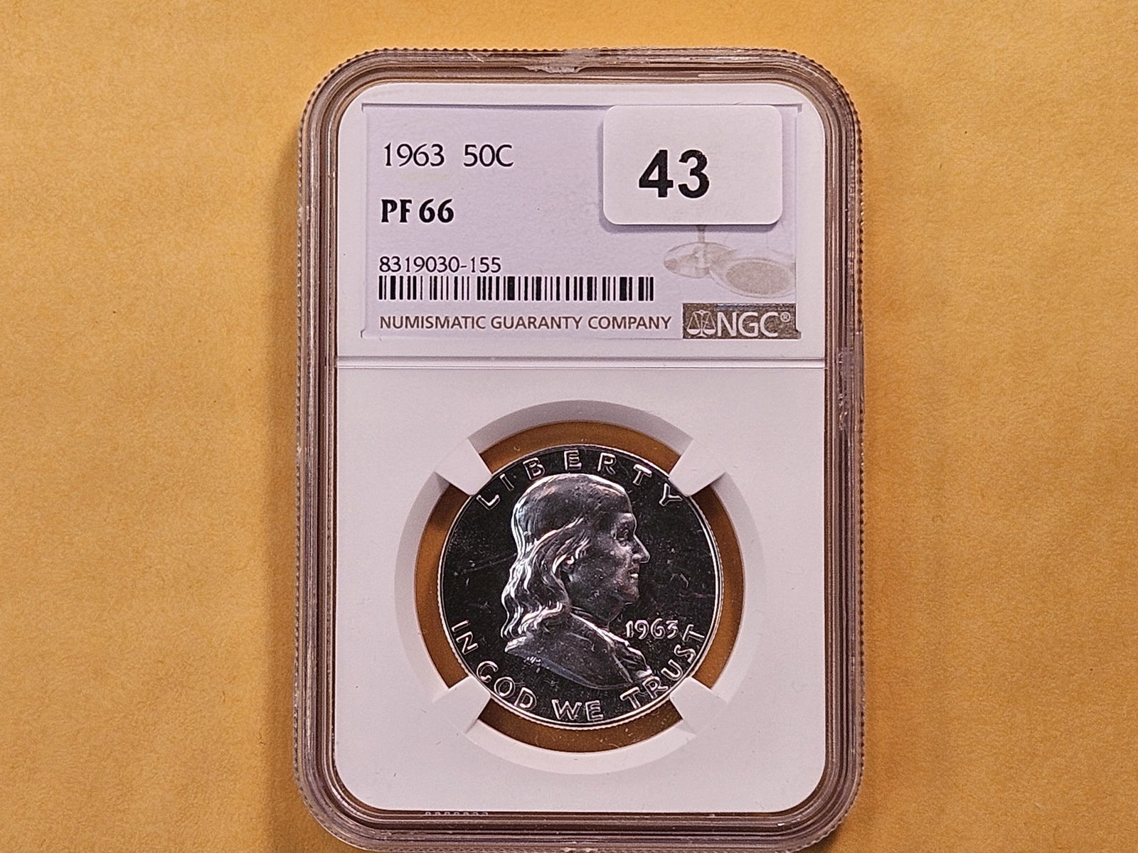 NGC 1963 Franklin Silver Half Dollar in Proof 66 - 2