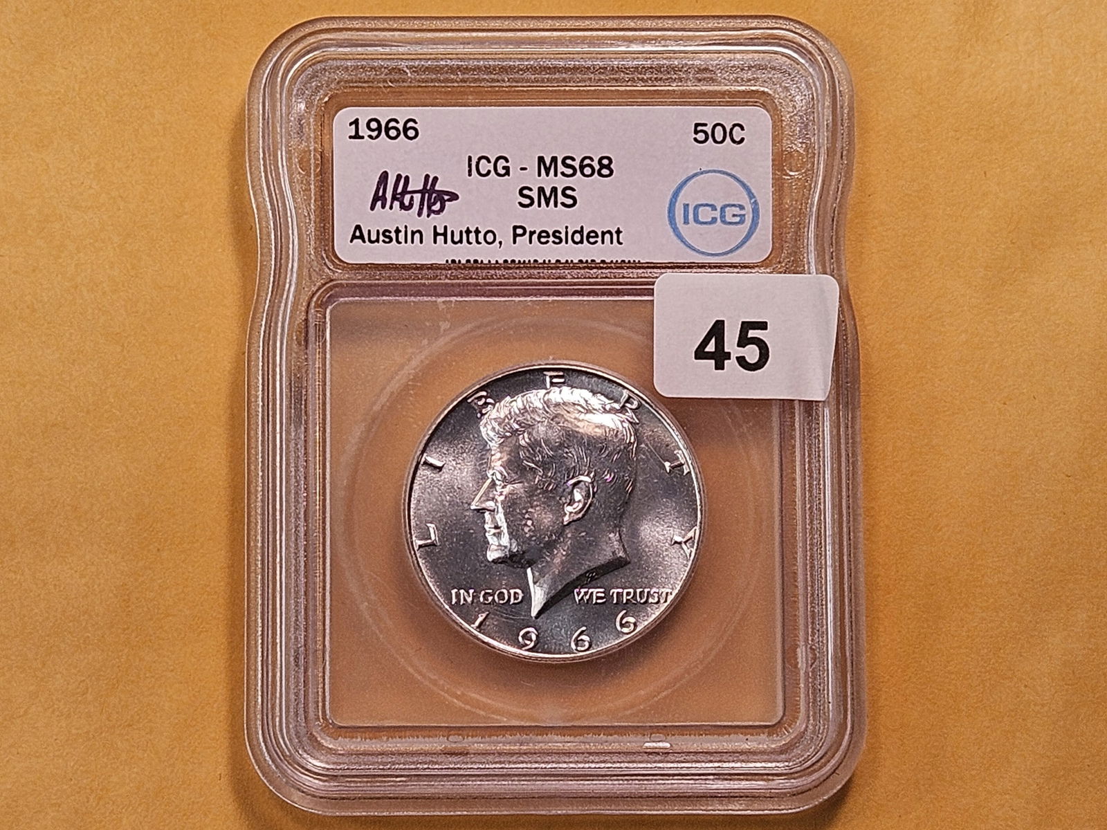 ICG 1966 Kennedy Silver Half Dollar in Mint State 68 - 2