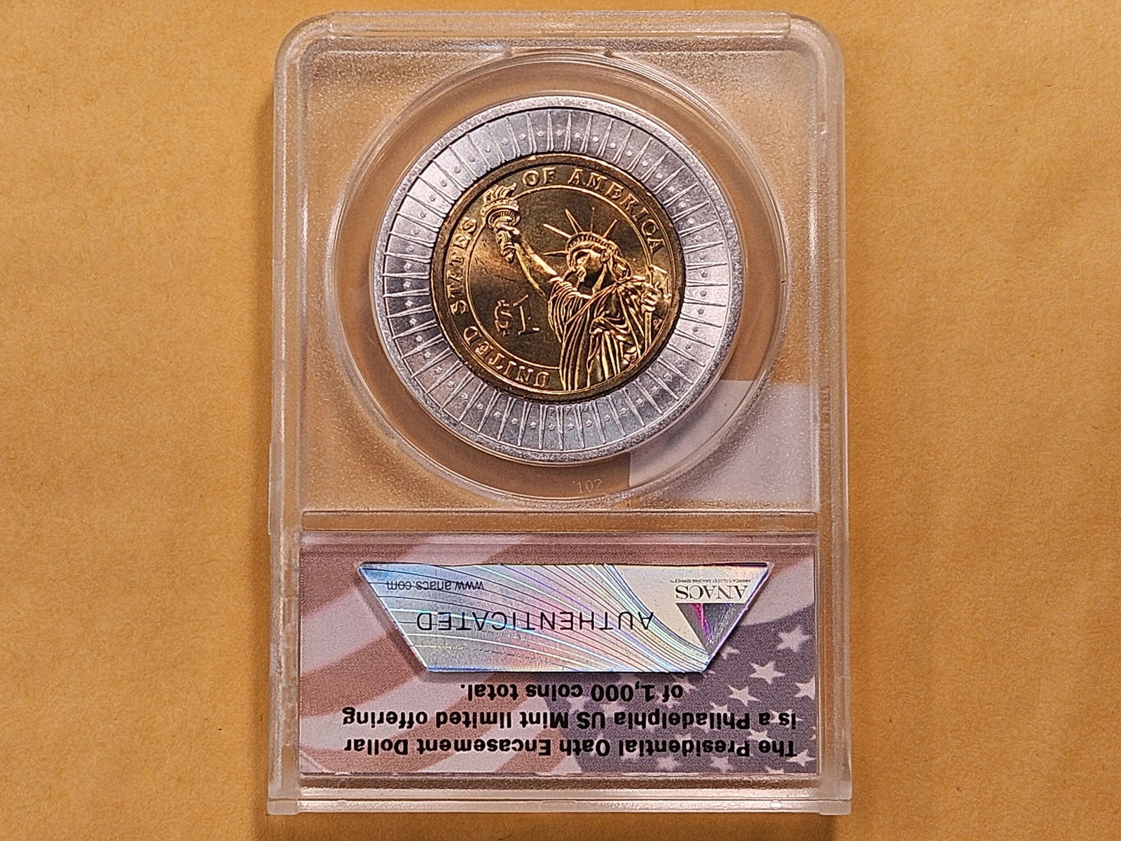 ANACS 2008 Presidential Oath Dollar in Mint State 66 - 3