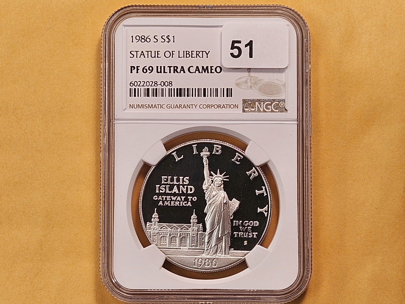 NGC 1986-S Commemorative Silver Dollar in Proof 69 Ultra Cameo - 2