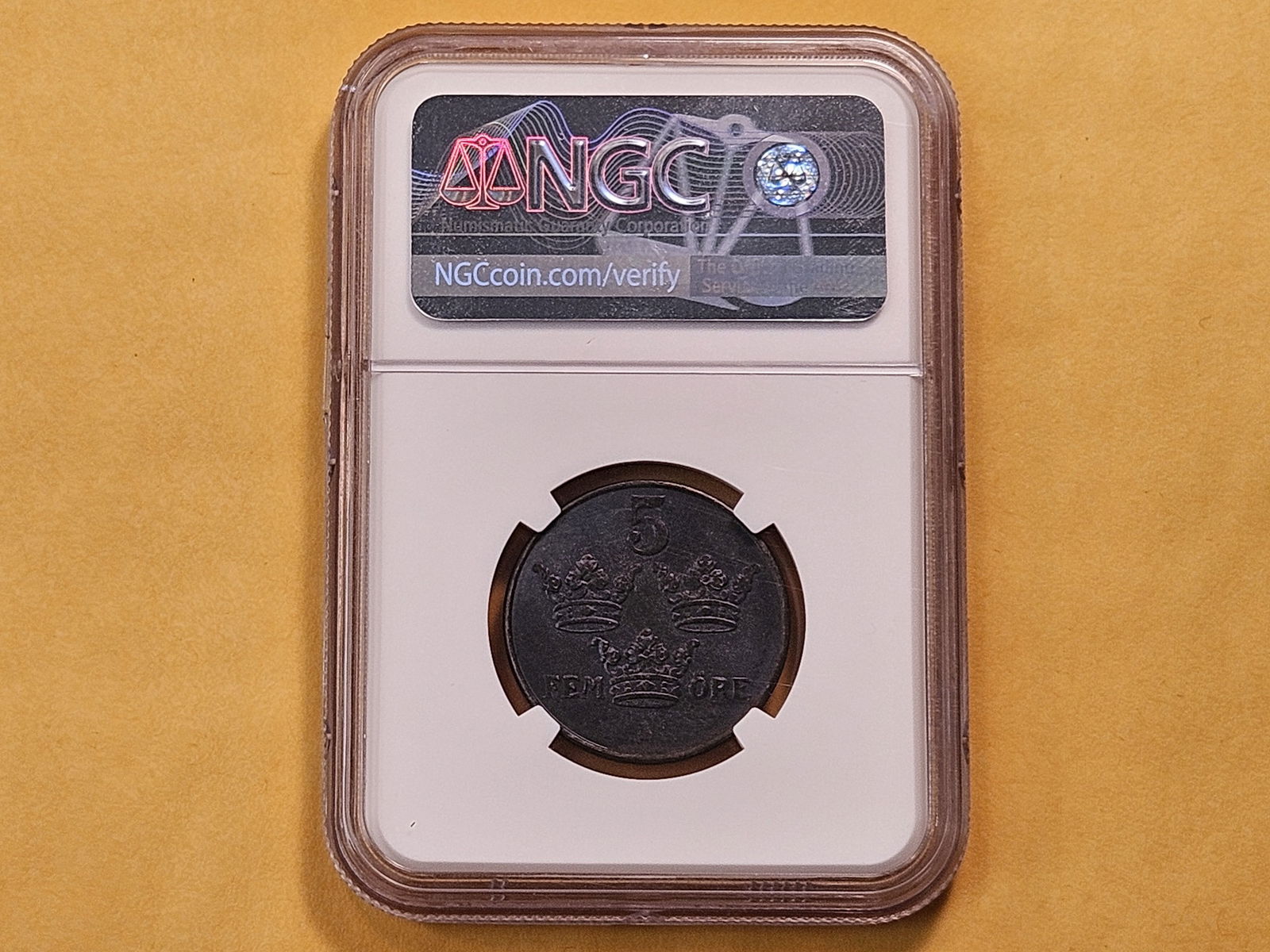 NGC 1948 Sweden 5 Ore in Mint State 65 - 3