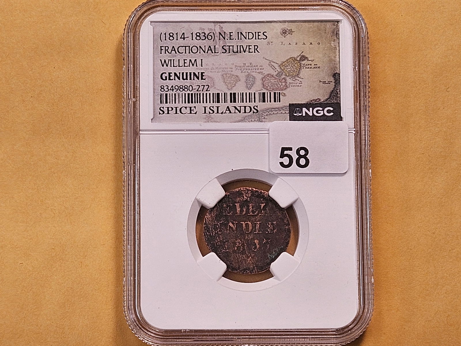 NGC 1814-1836 N.E. Indies Fractional Stuiver in Genuine - 2