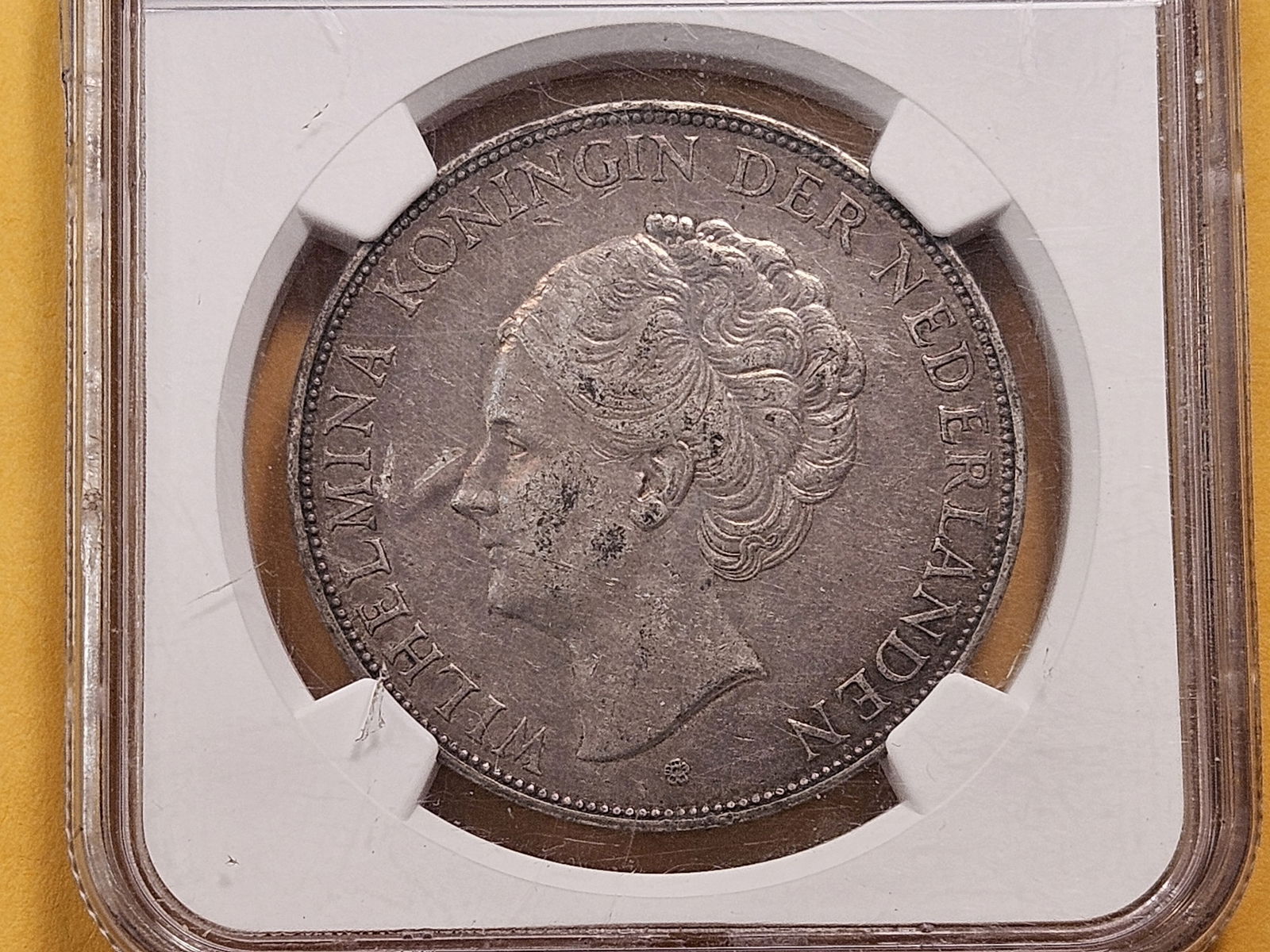 NGC 1939 Netherlands Silver 2.5 Gulden in Extra Fine 45 (1 of 4)