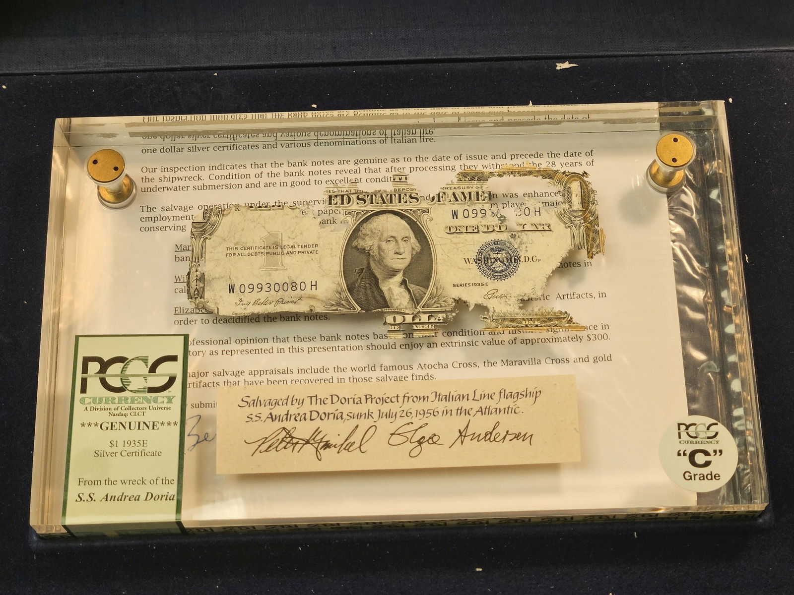 SHIPWRECK MONEY! PCGS Series 1935-E One Dollar Silver Certificate in Genuine - 3