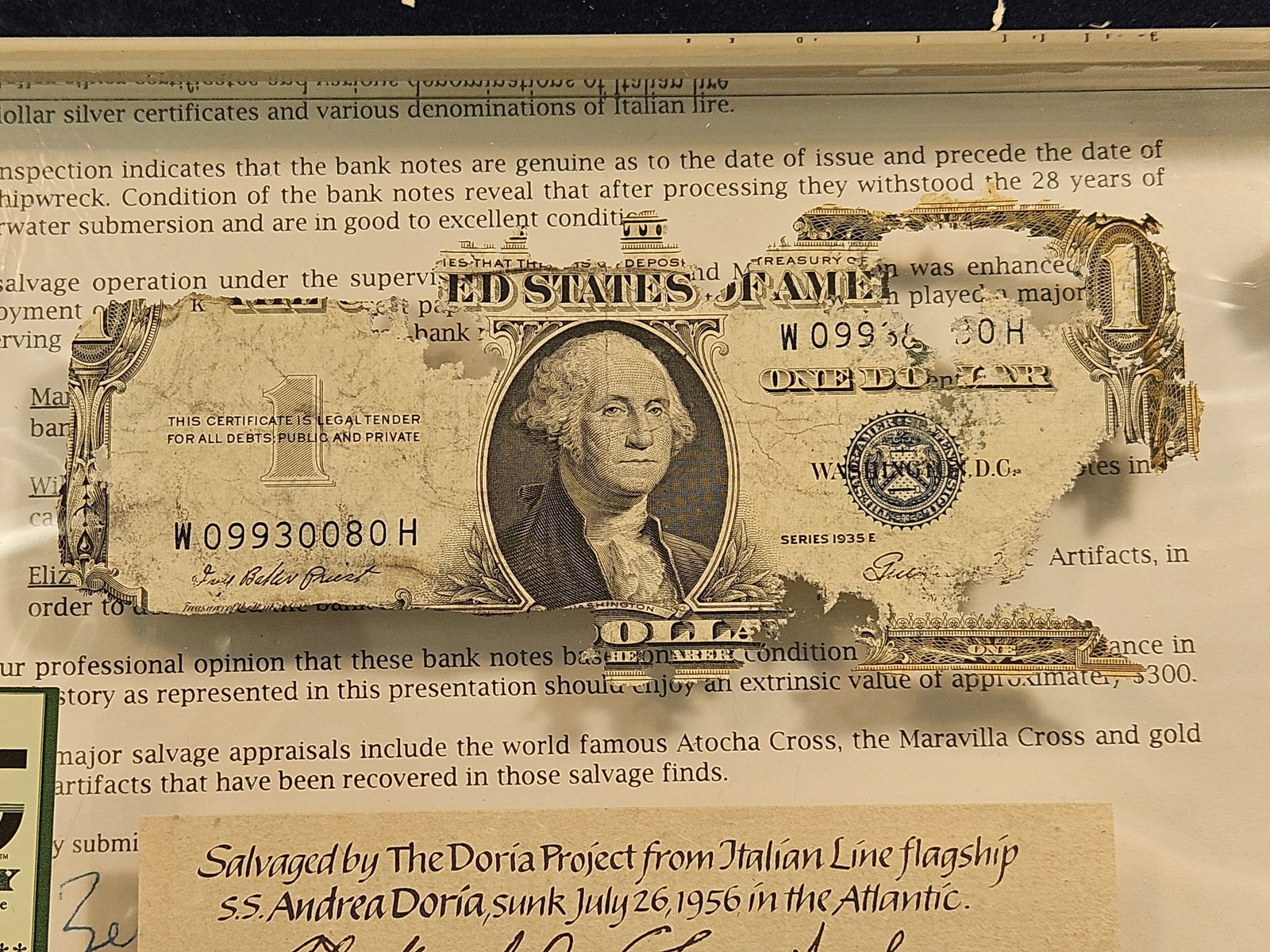 SHIPWRECK MONEY! PCGS Series 1935-E One Dollar Silver Certificate in Genuine - 4