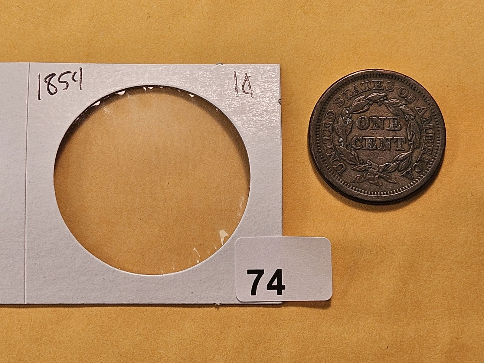 1854 Braided Hair Large Cent - 3