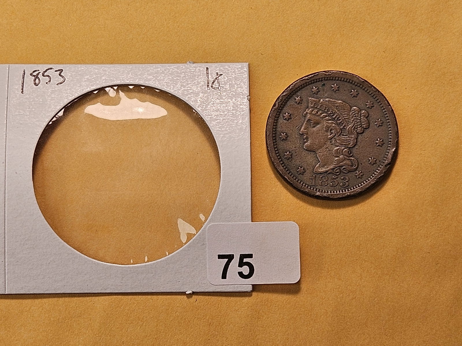1853 Braided Hair Large Cent - 2