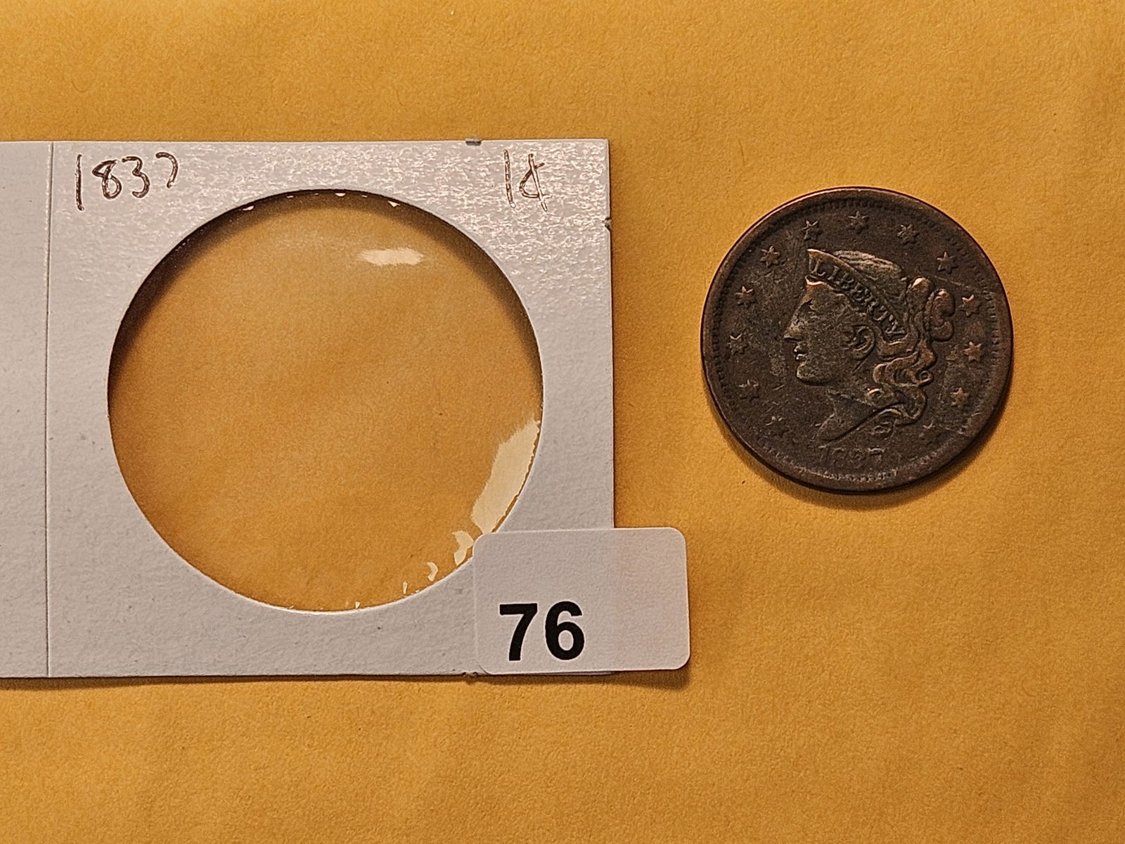 1837 Coronet Head Large Cent - 2