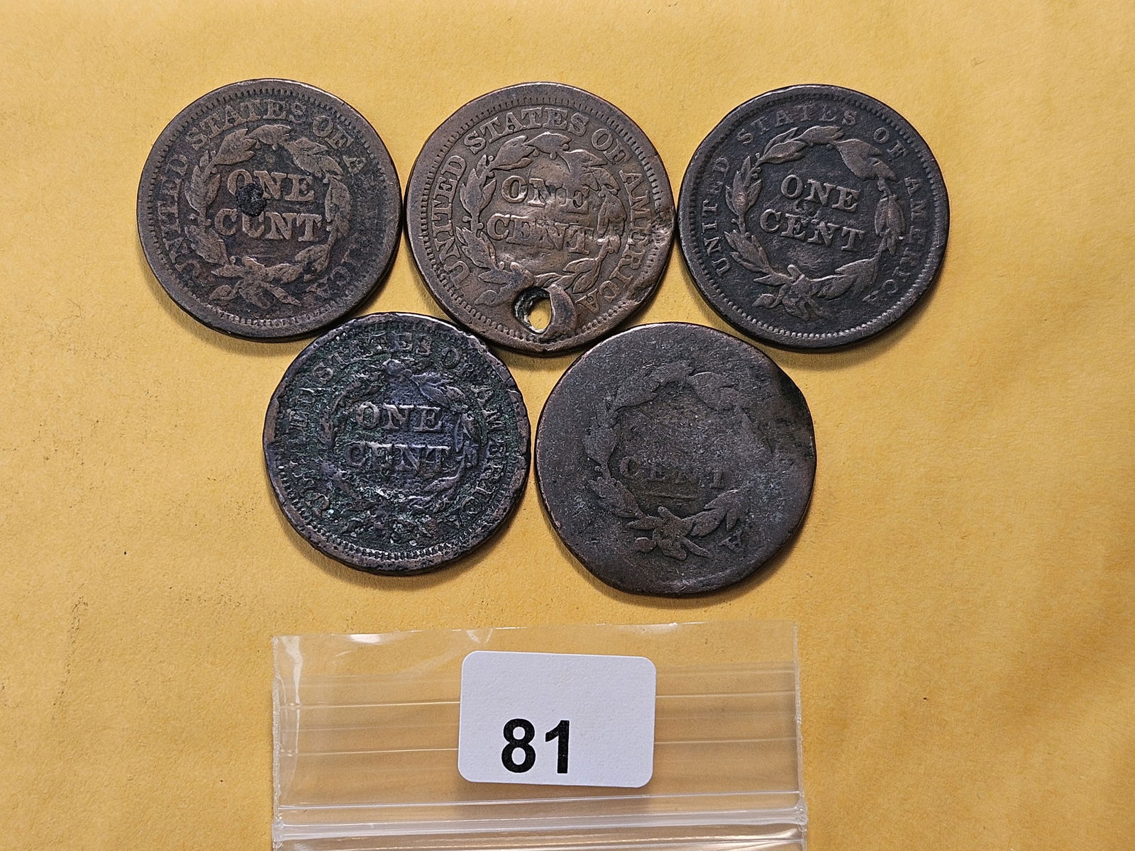 Five Circulated Large Cents - 3