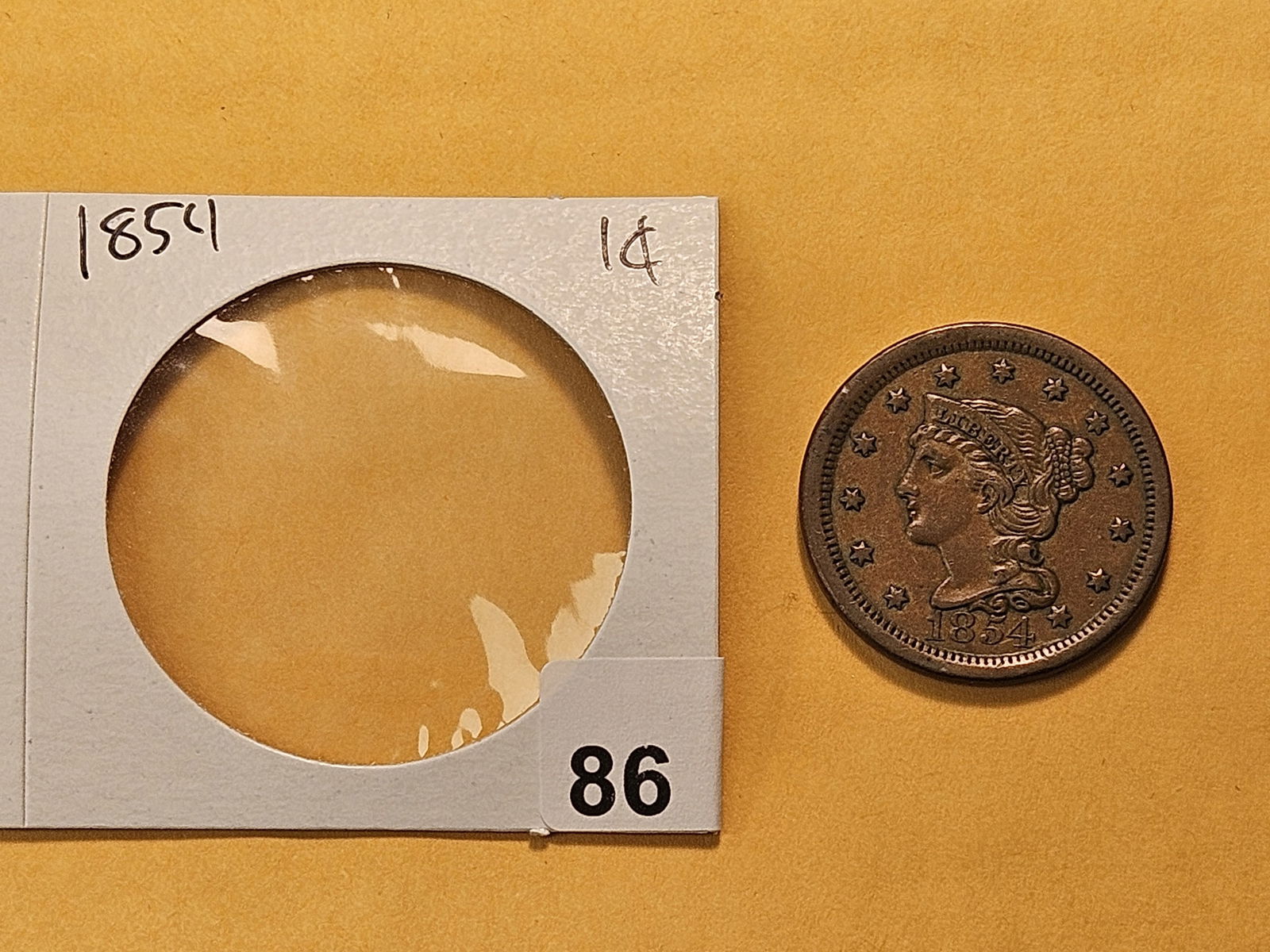 Better Grade 1854 Braided Hair Large Cent - 2