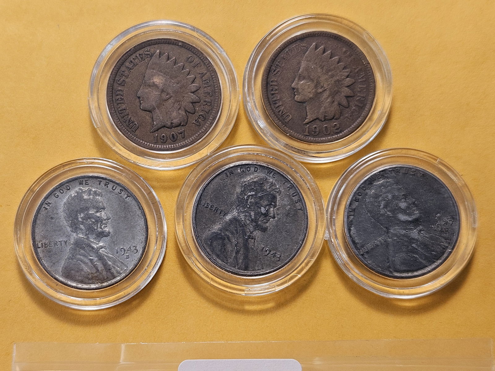 Five Circulated Small Cents - 2