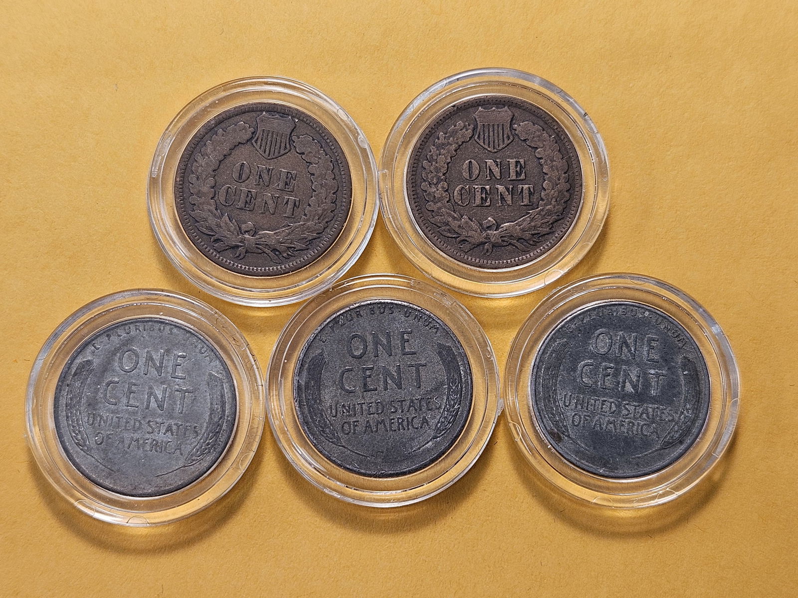 Five Circulated Small Cents - 4