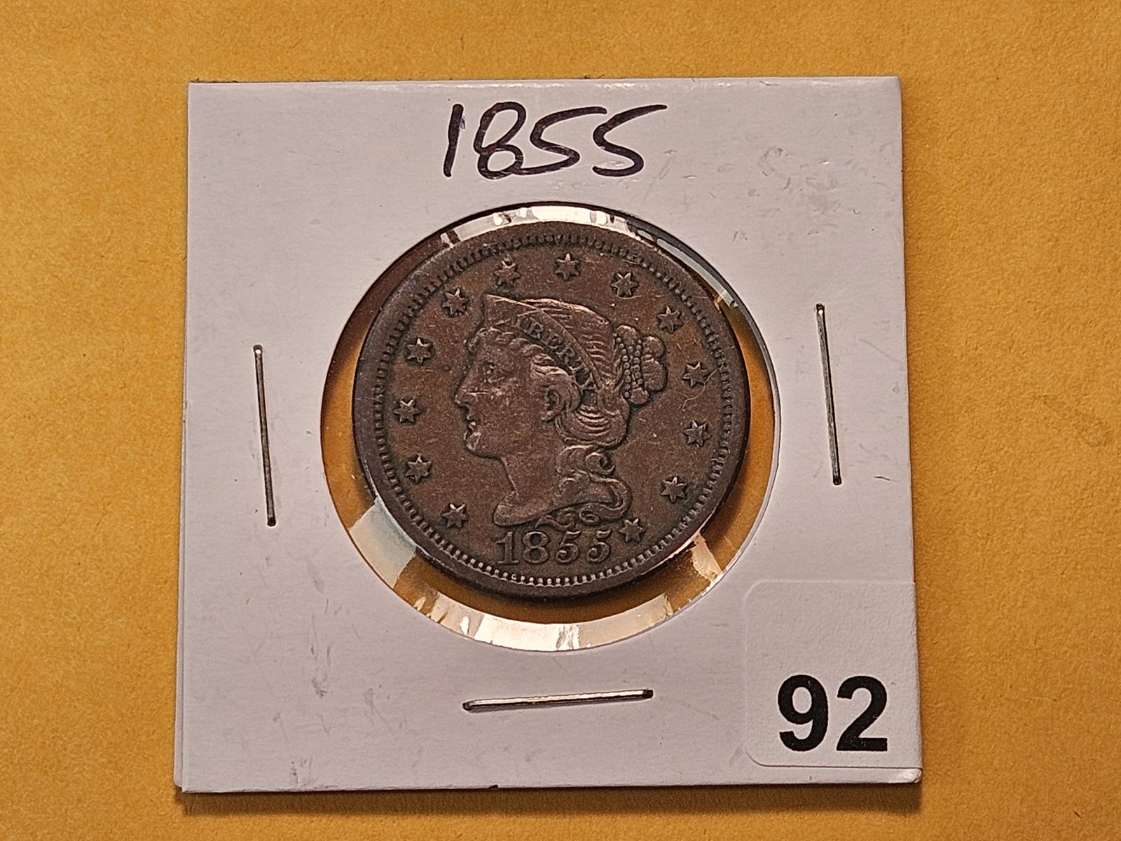 1855 Braided Hair Large Cent - 2